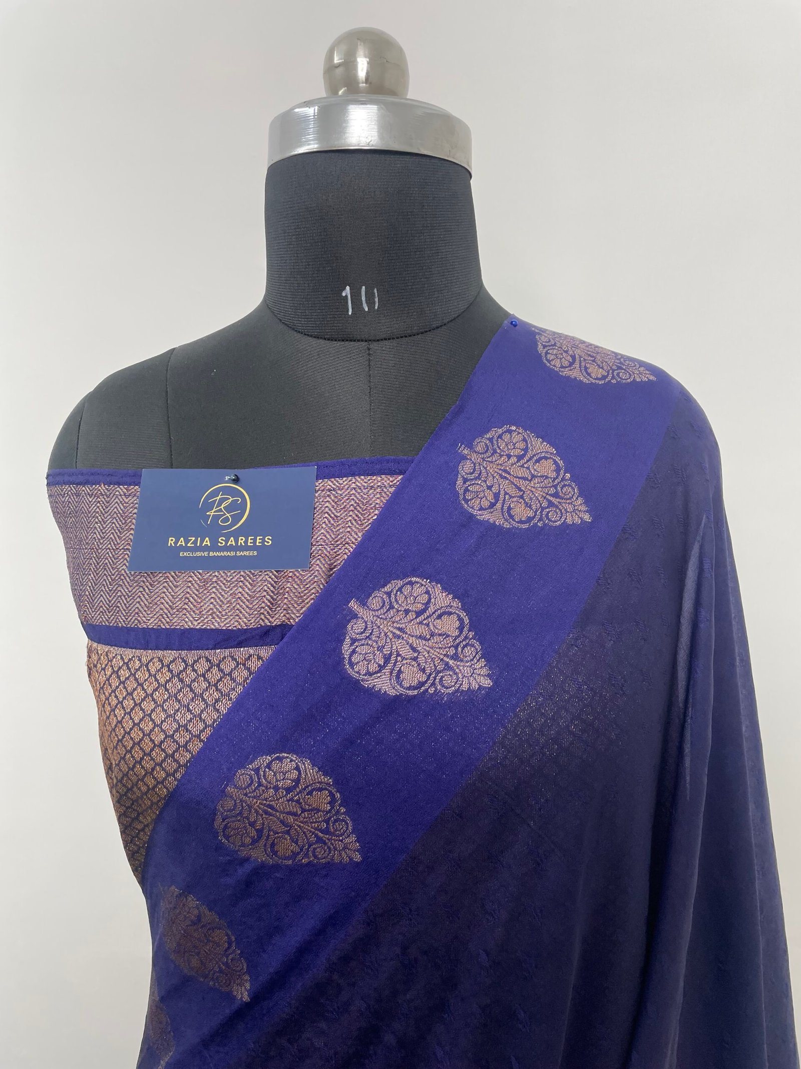 Navy Blue Semi Georgette Silk Saree