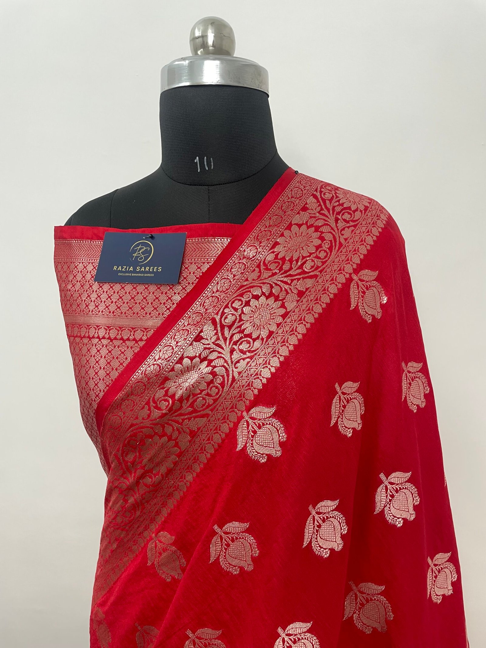 Red Raw Mango Katan Silk Saree