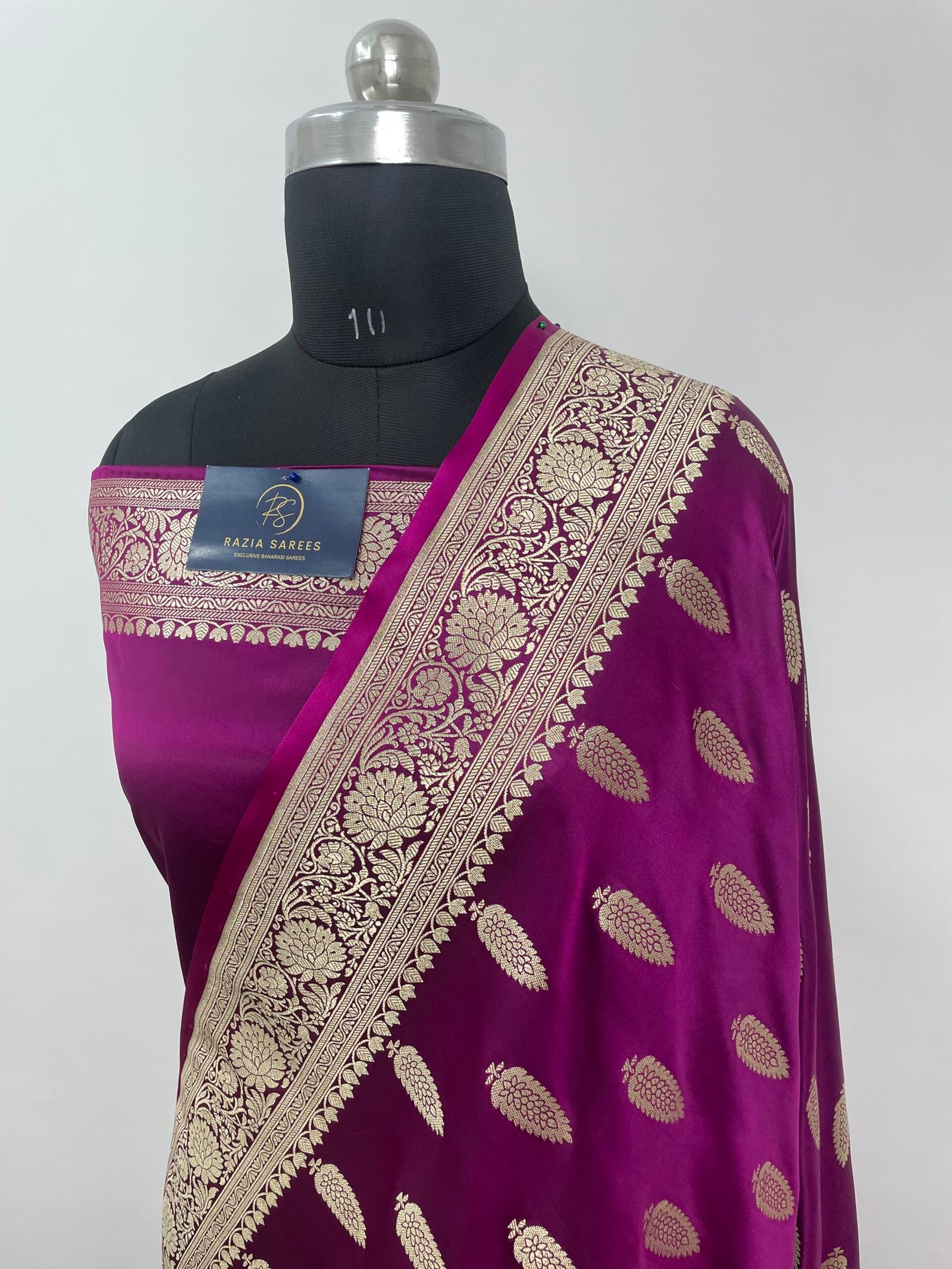 Purple Boota Mashru Katan Silk Saree