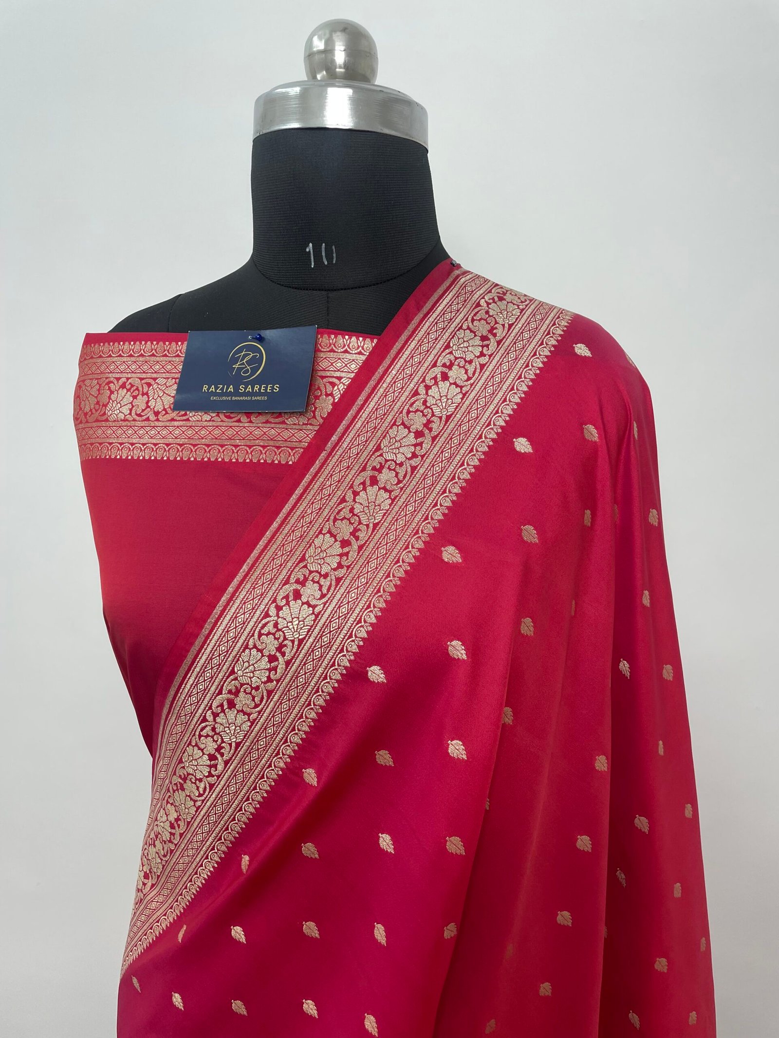 Strawberry Booti Premium Katan Silk Saree