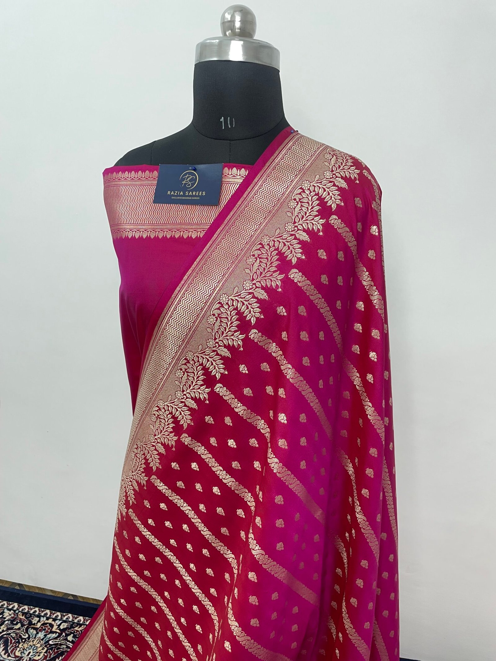 B. Rani Booti Premium Katan Silk Saree - Image 2