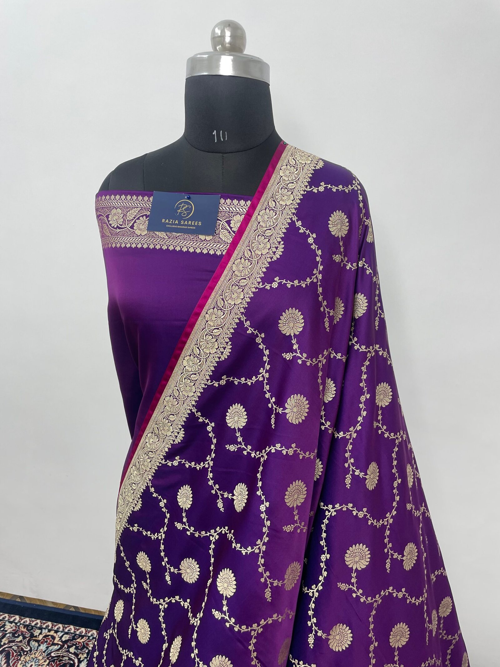 Begani Jaal Mashru Katan Silk Saree - Image 2