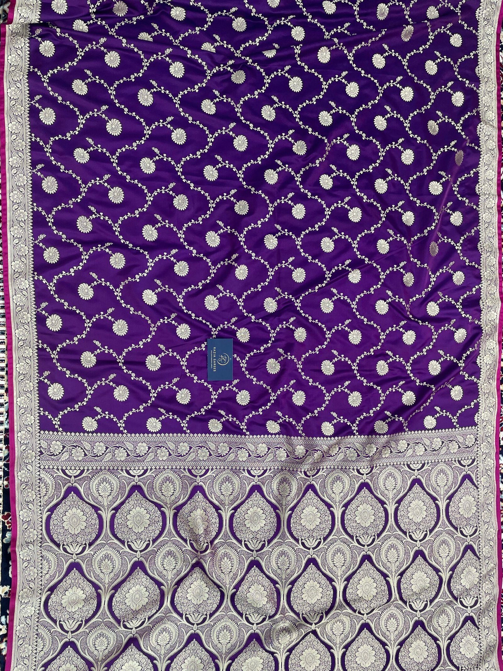 Begani Jaal Mashru Katan Silk Saree - Image 4