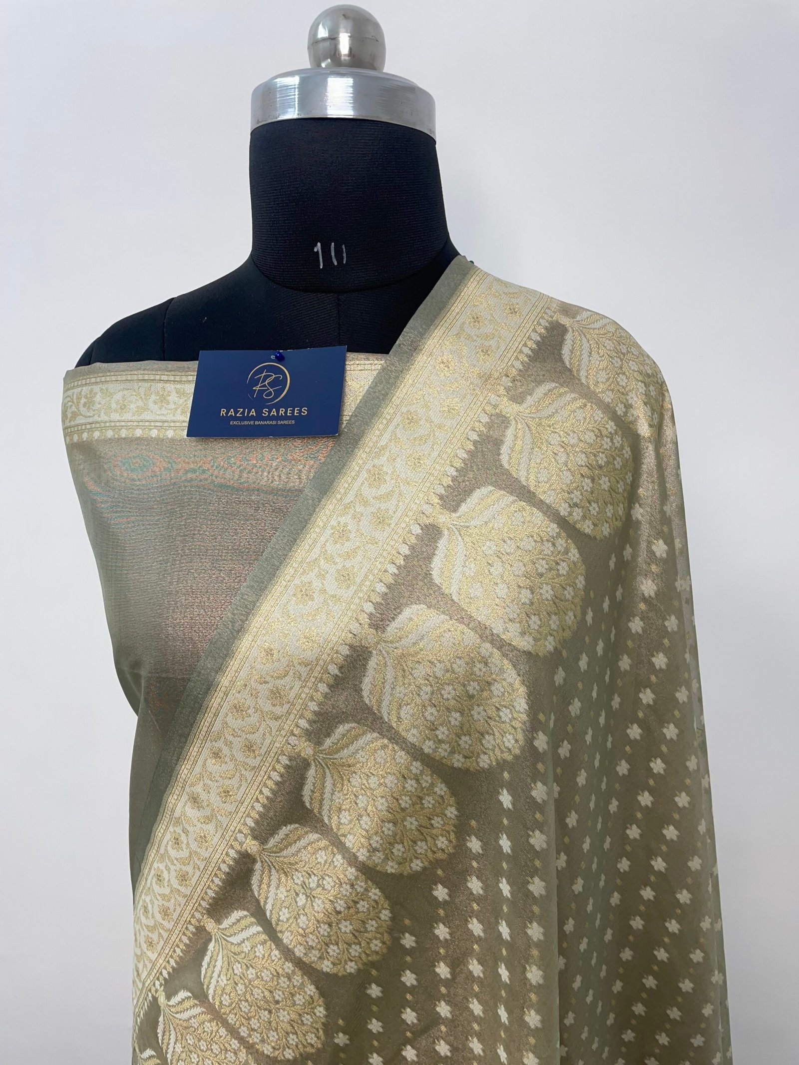 Grey Premium Jamdani Tissue Silk Saree