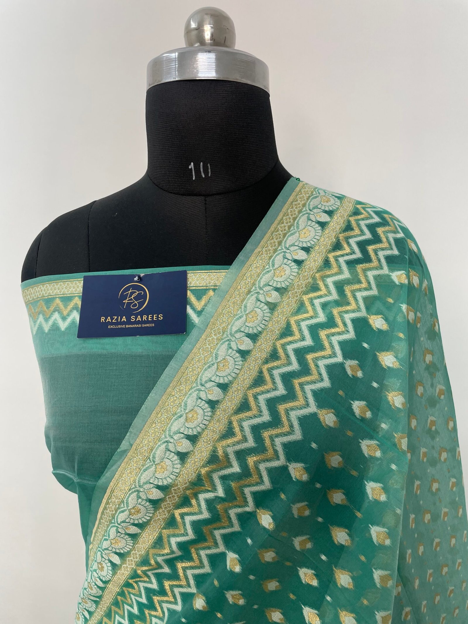 Sea Green Premium Cotton Silk Saree