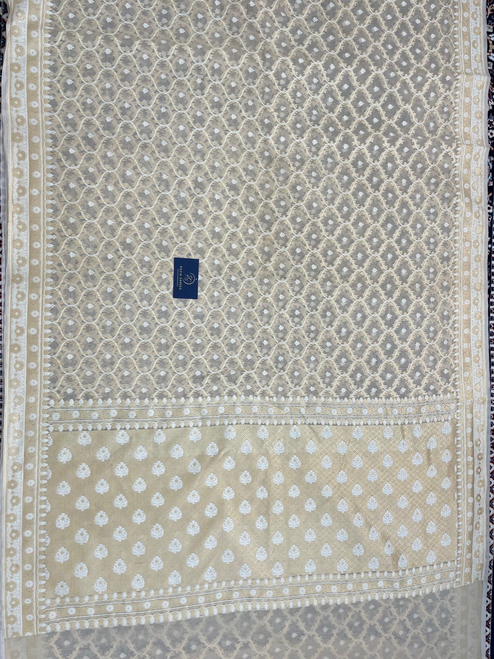 Tussar Premium Jamdani Cotton Silk Saree - Image 4
