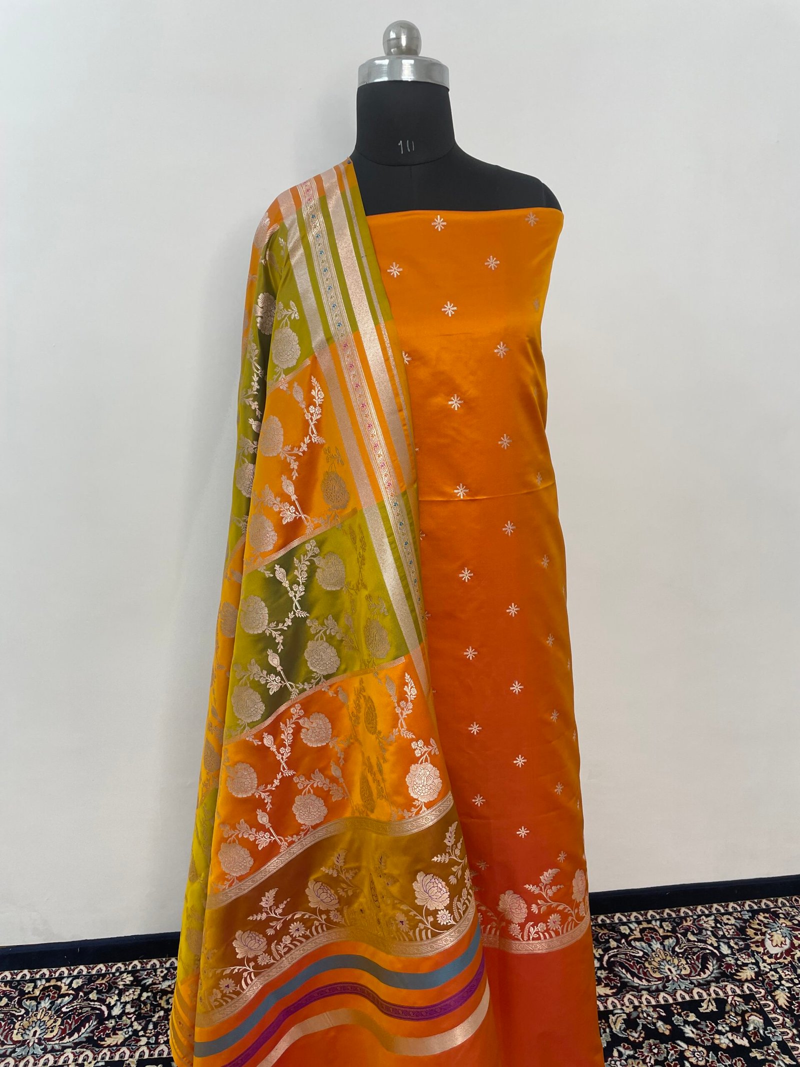 Yellow Premium Mashru Katan Suit - Image 2