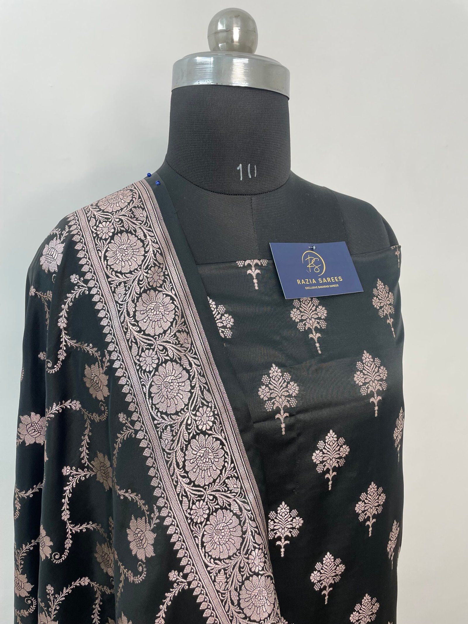 Black Premium Mashru Katan Suit