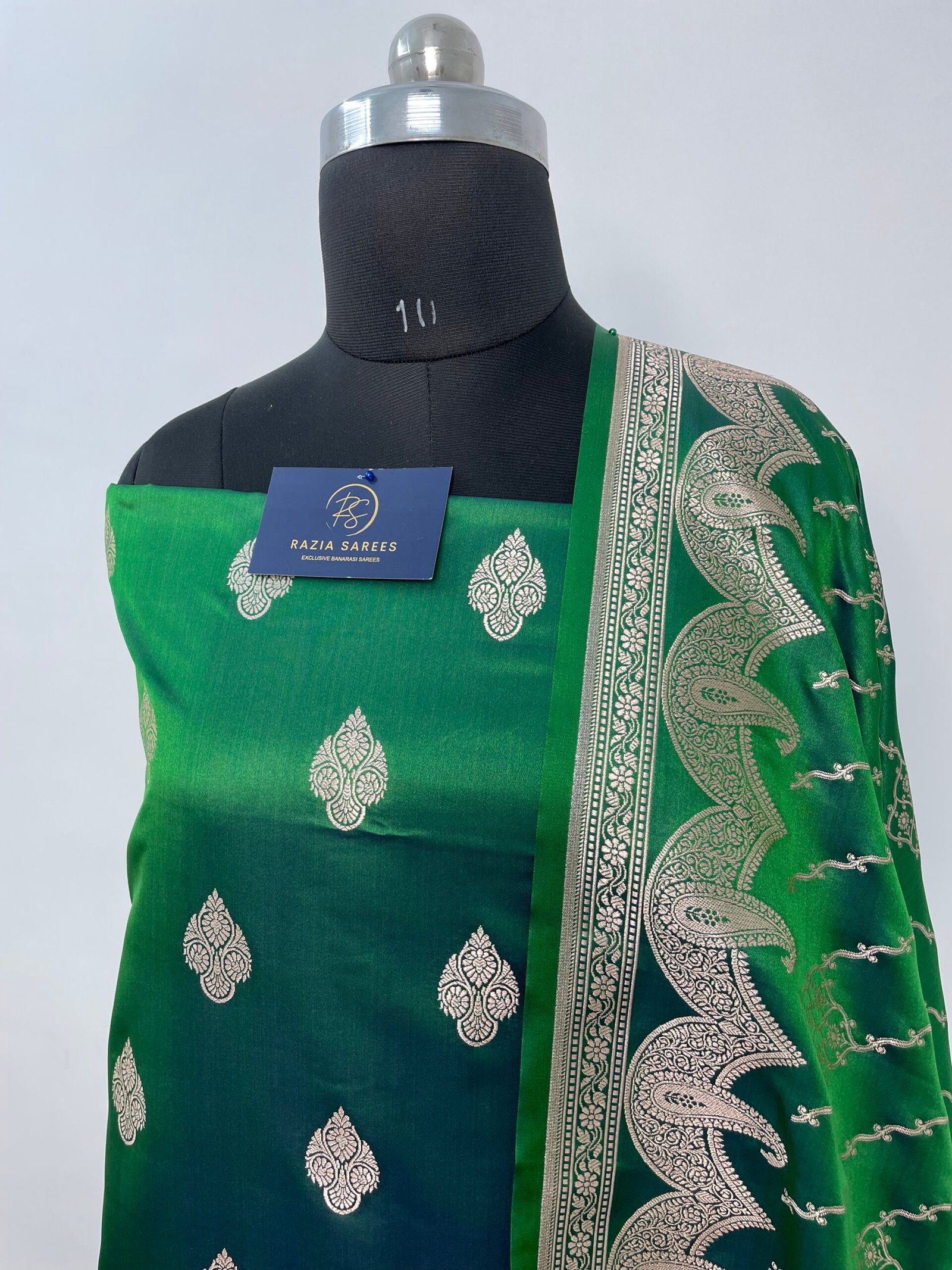 Green Premium Mashru Katan Suit