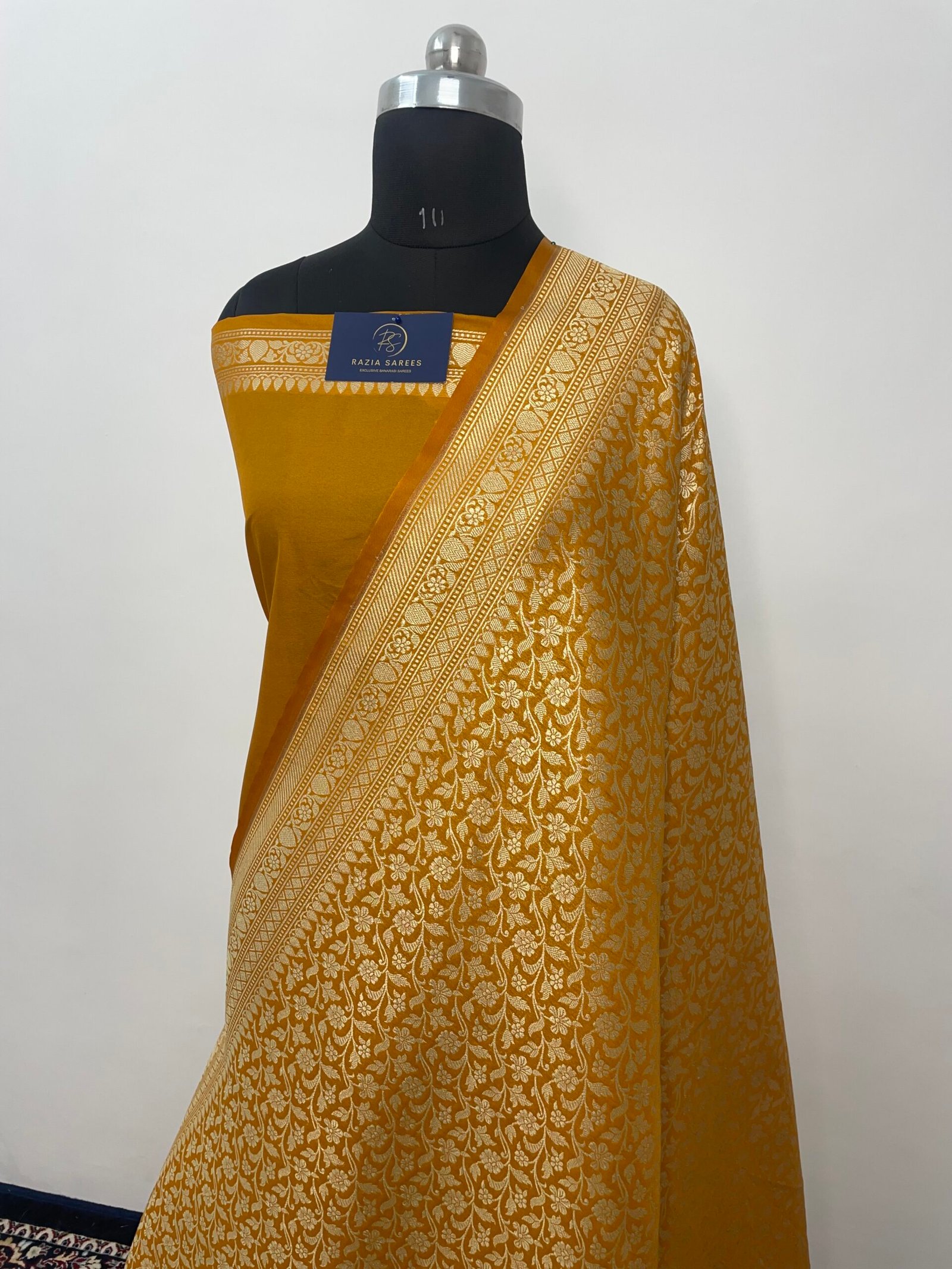 Yellow Jaal Brocade Premium Katan Silk Saree - Image 2