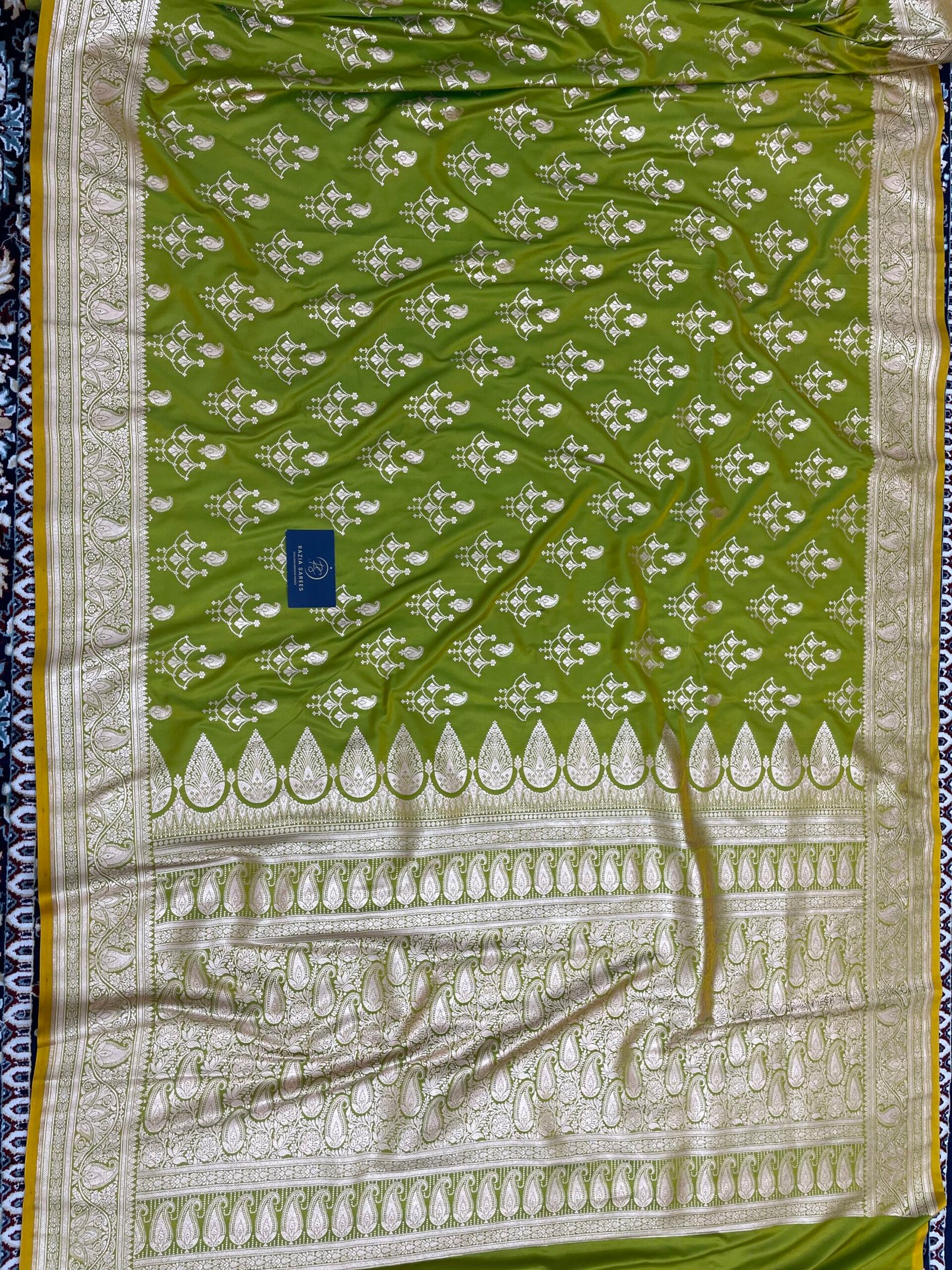 Liril Green Boota Mashru Katan Silk Saree - Image 4
