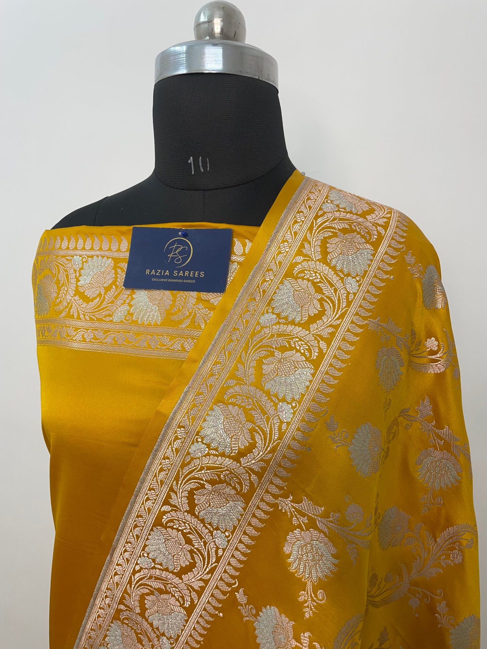Yellow Meenakari Mashru Katan Silk Saree