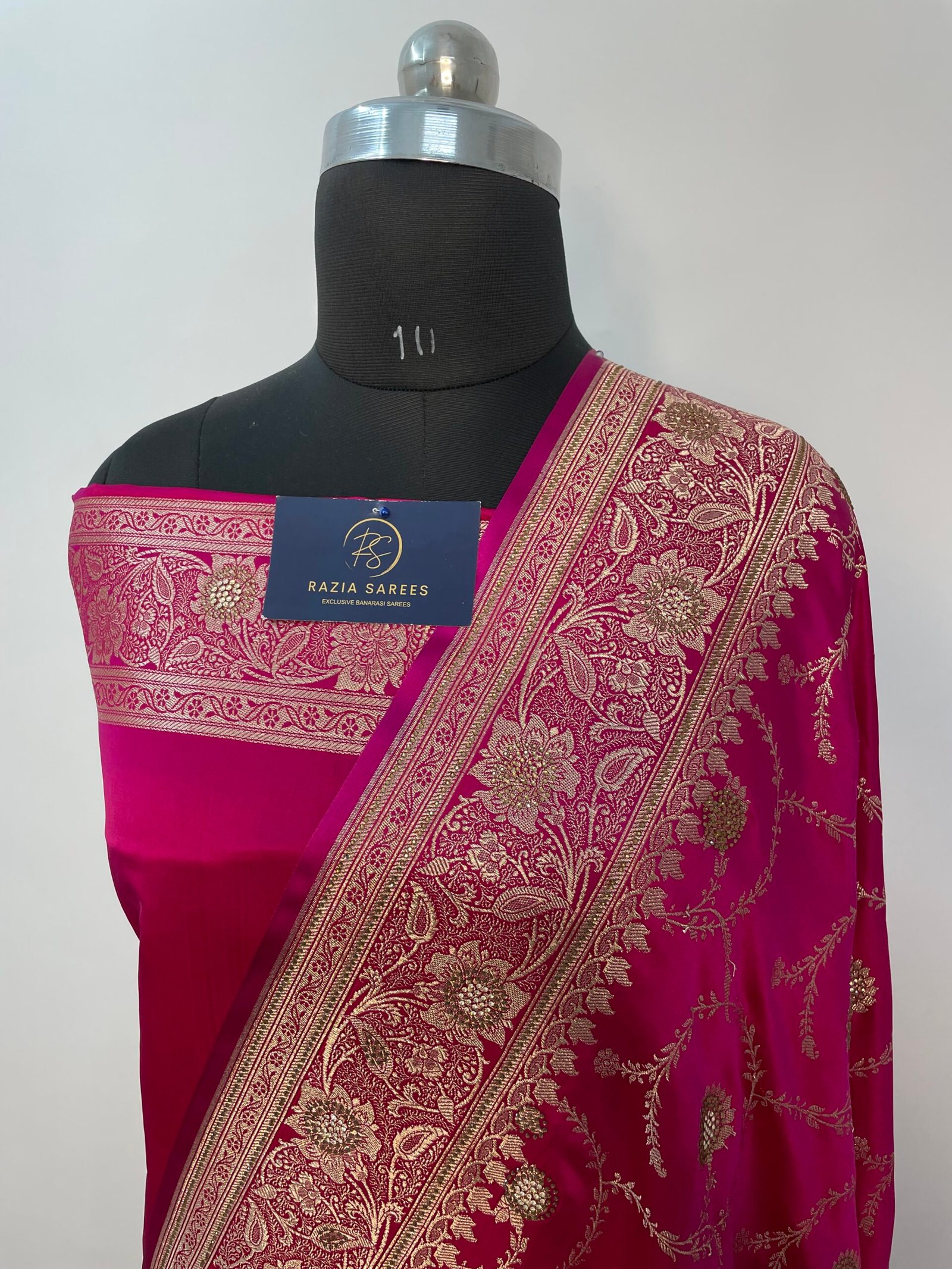 Rani Zarkan Seroski Jaal Satin Katan Silk Saree