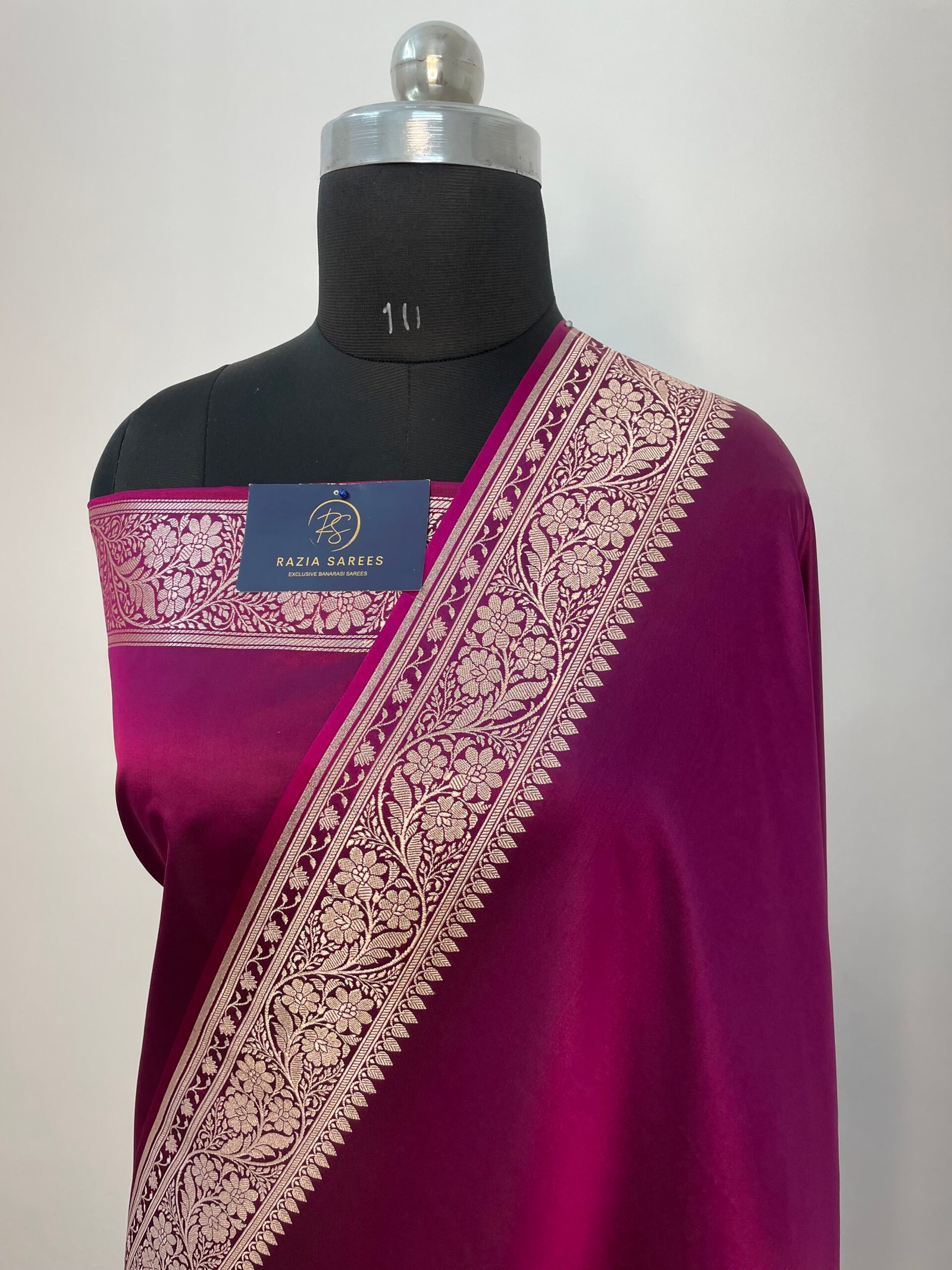Purple Plain Mashru Katan Silk Saree