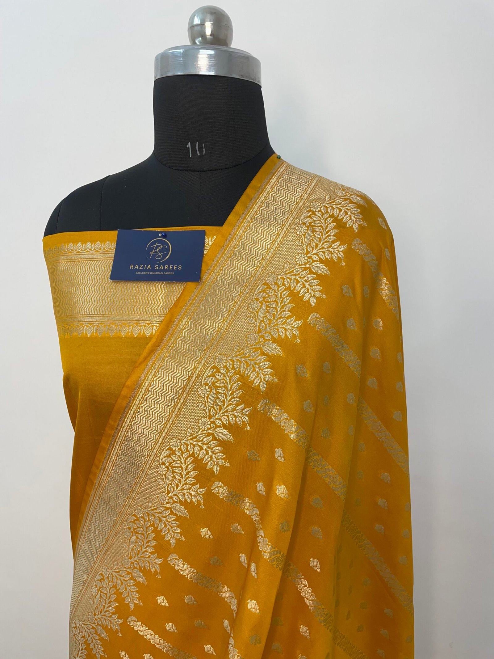 Yellow Booti Premium Katan Silk Saree