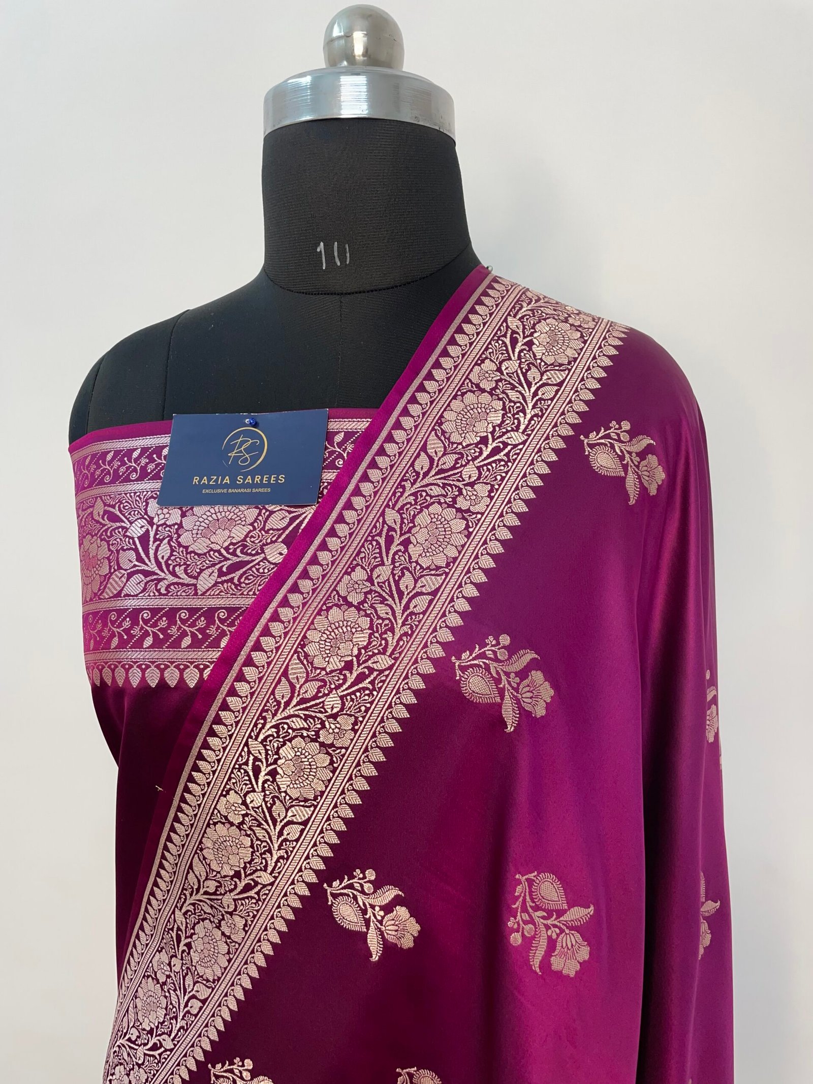 Purple Boota Mashru Katan Silk Saree