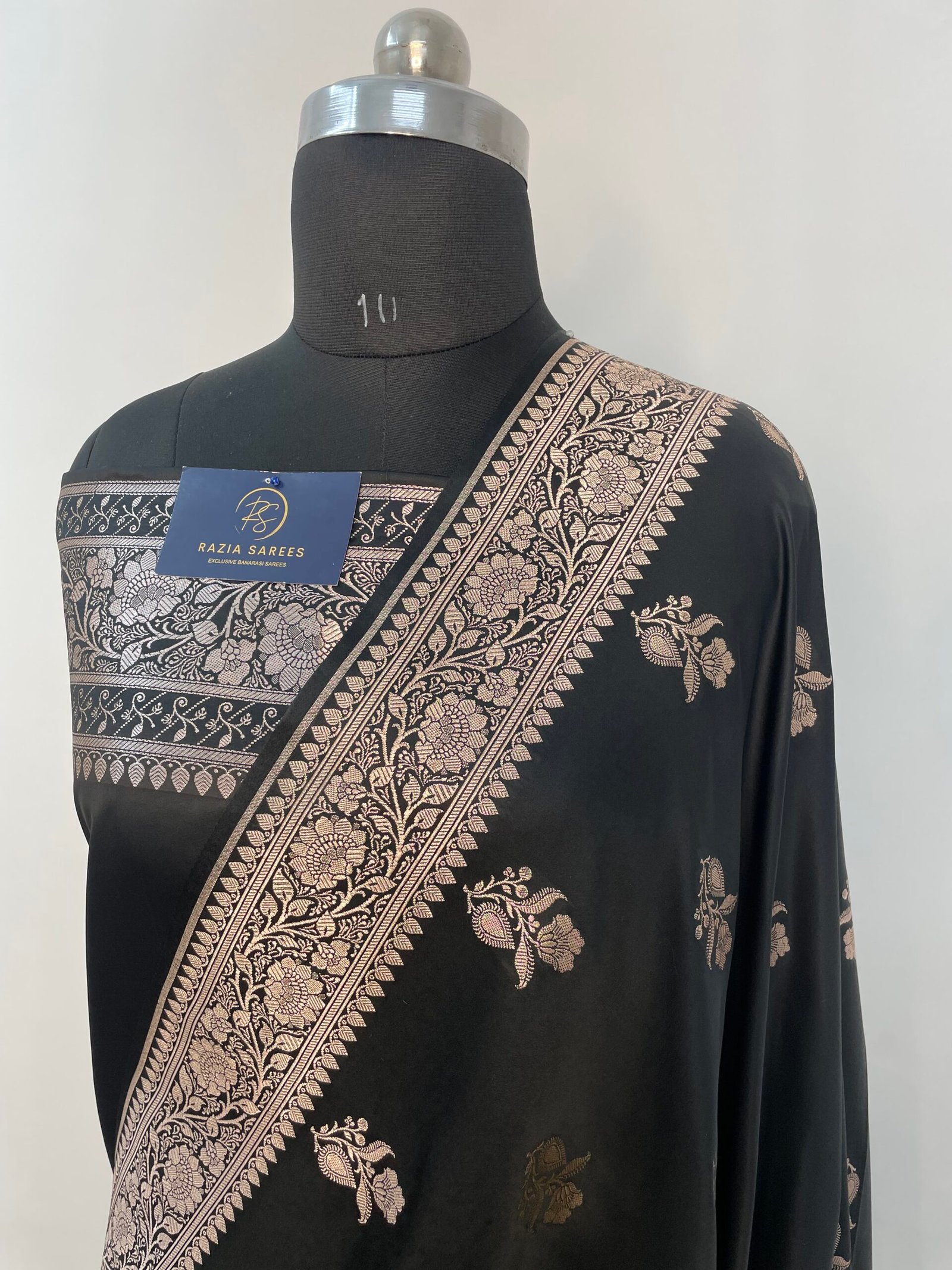 Black Boota Mashru Katan Silk Saree