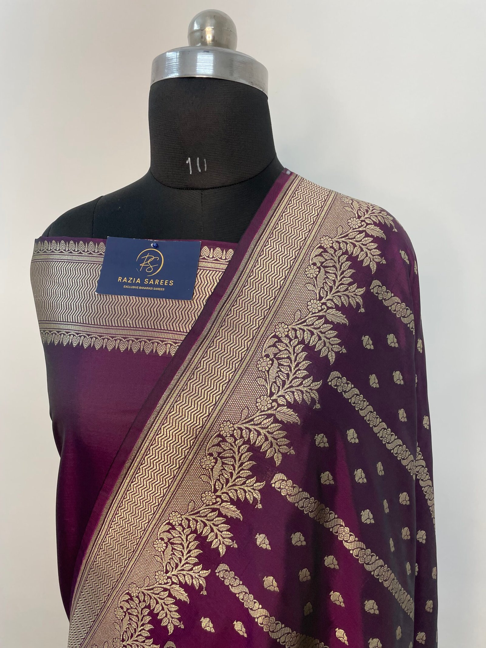 Purple Booti Premium Katan Silk Saree