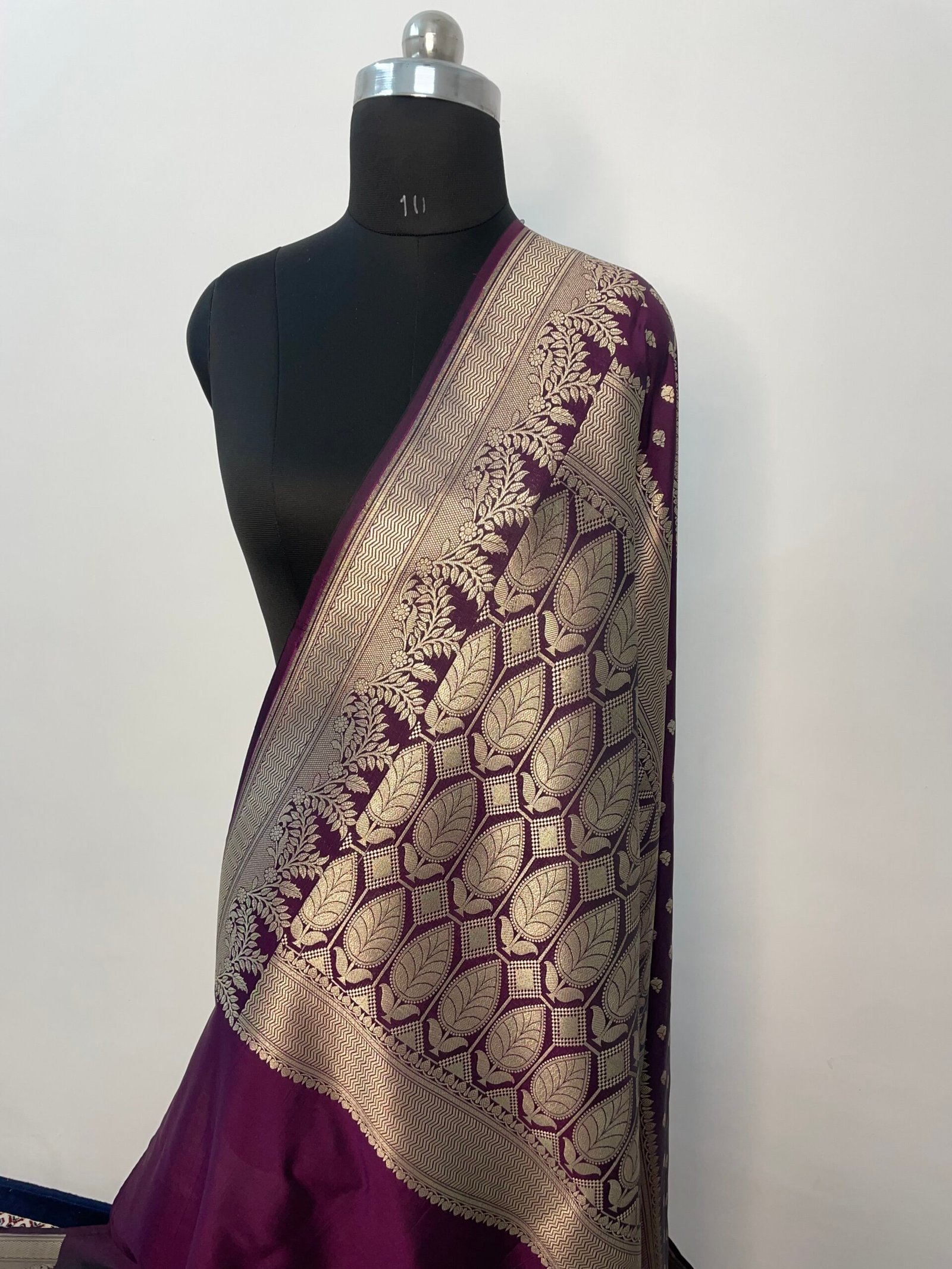 Purple Booti Premium Katan Silk Saree - Image 3