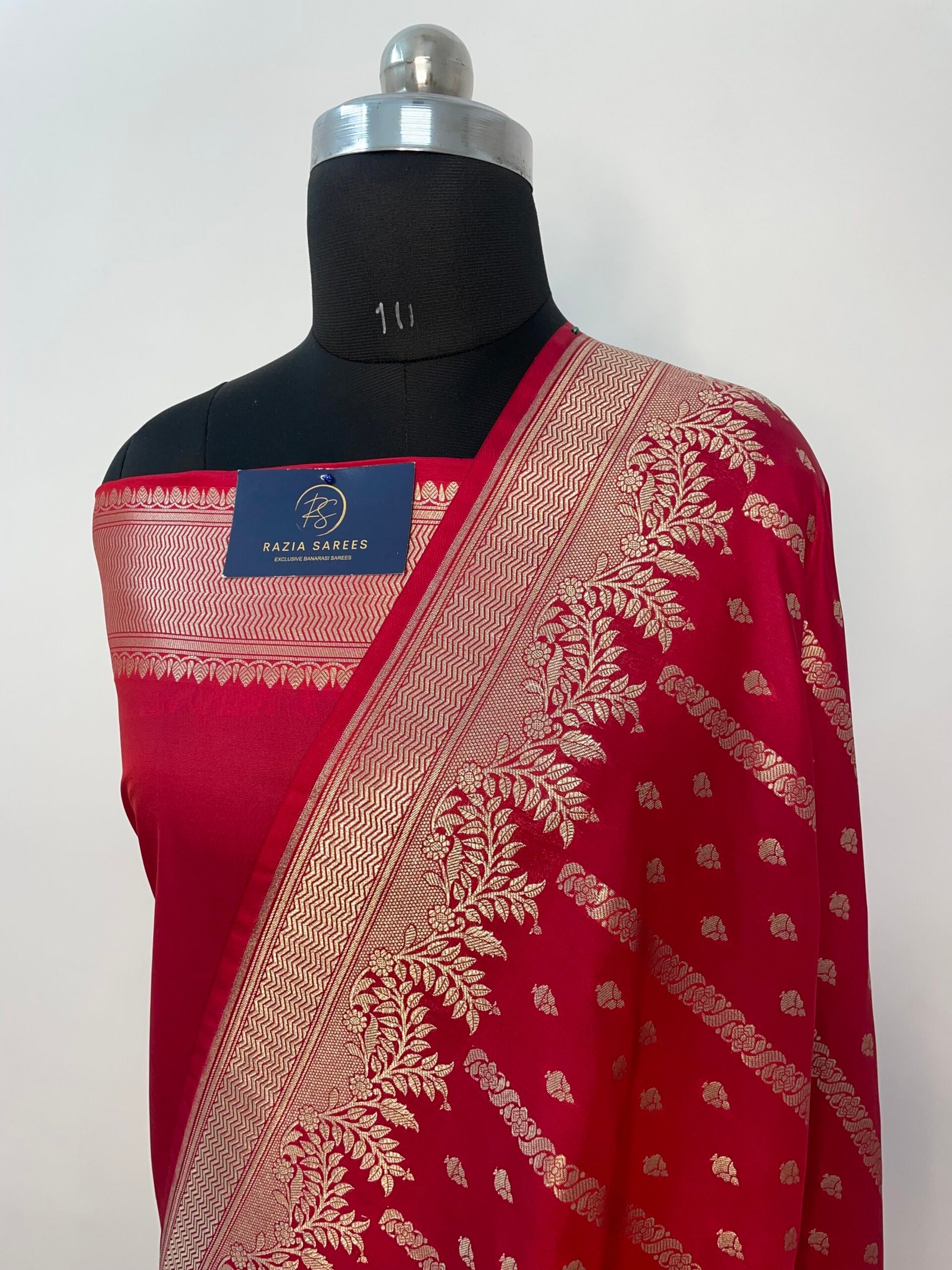 Strawberry Booti Premium Katan Silk Saree
