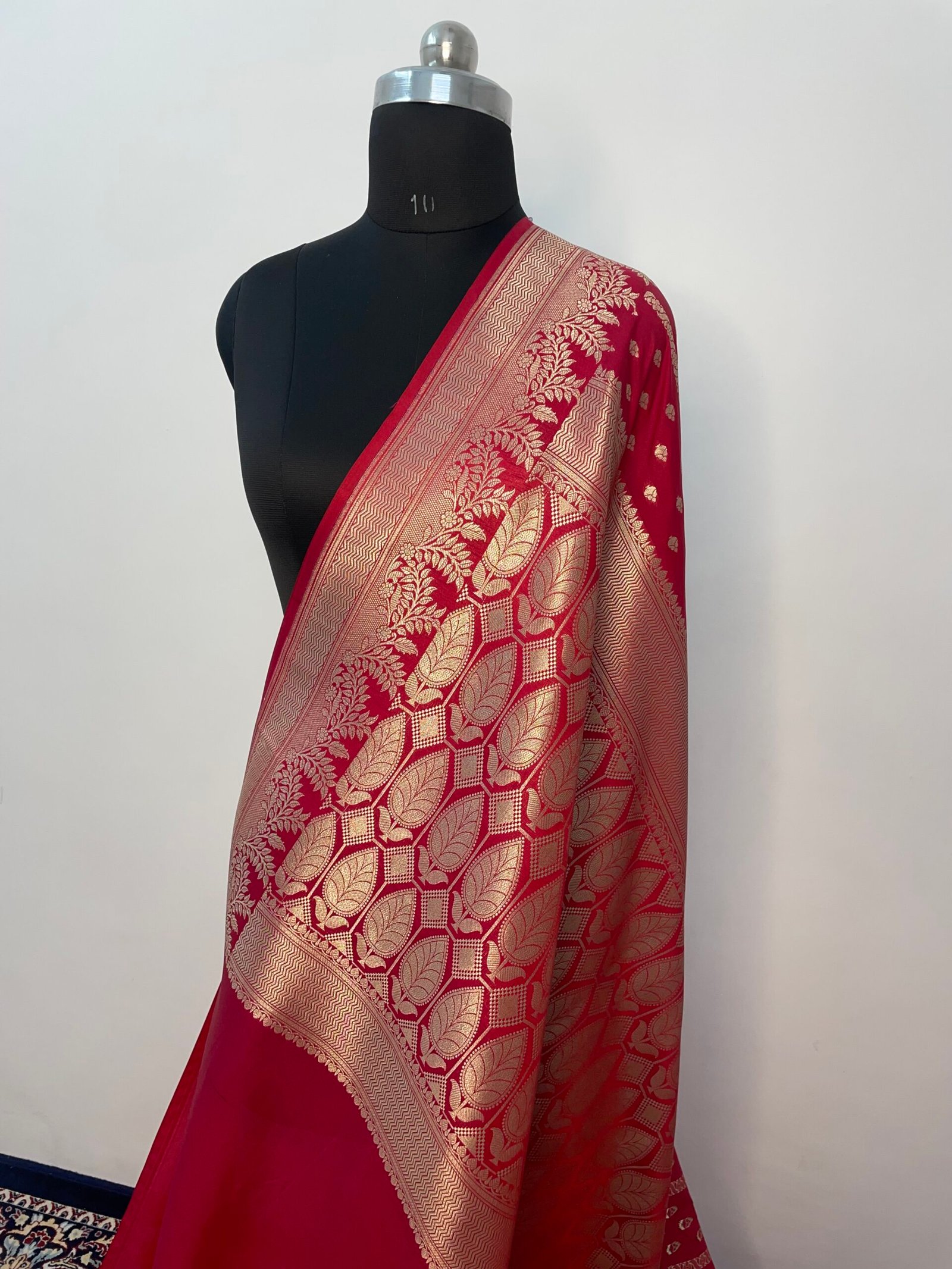 Strawberry Booti Premium Katan Silk Saree - Image 3