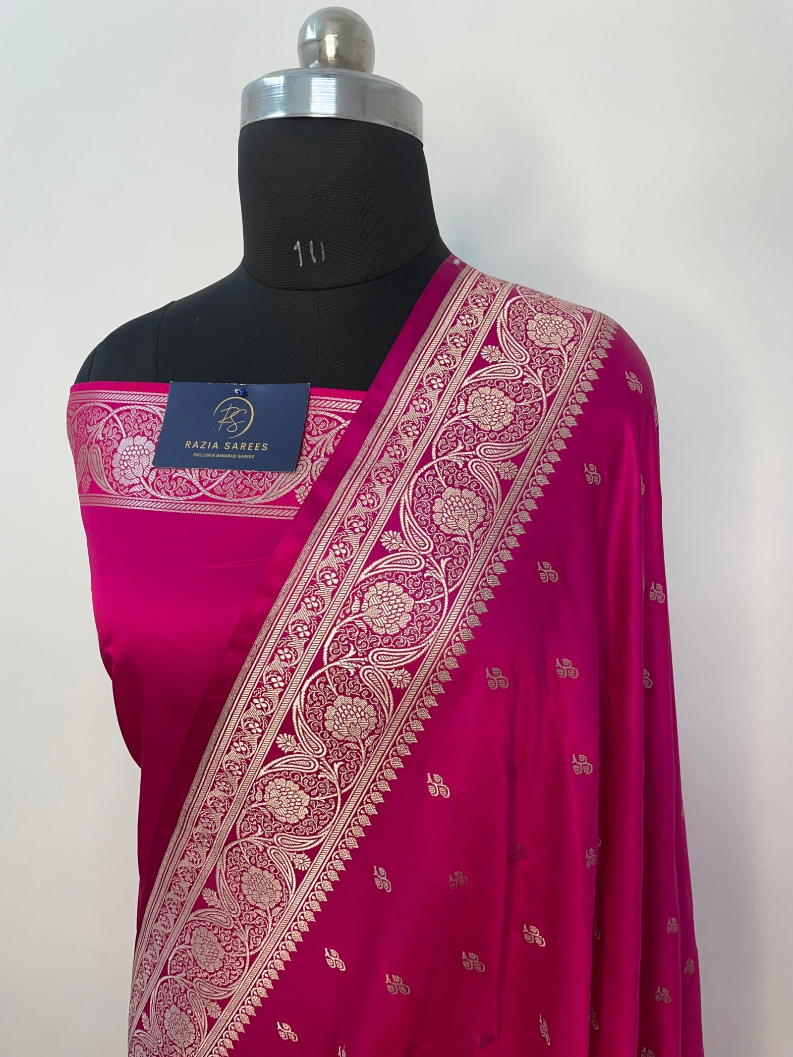 Rani Purple Shade Booti Mashru Katan Silk Saree