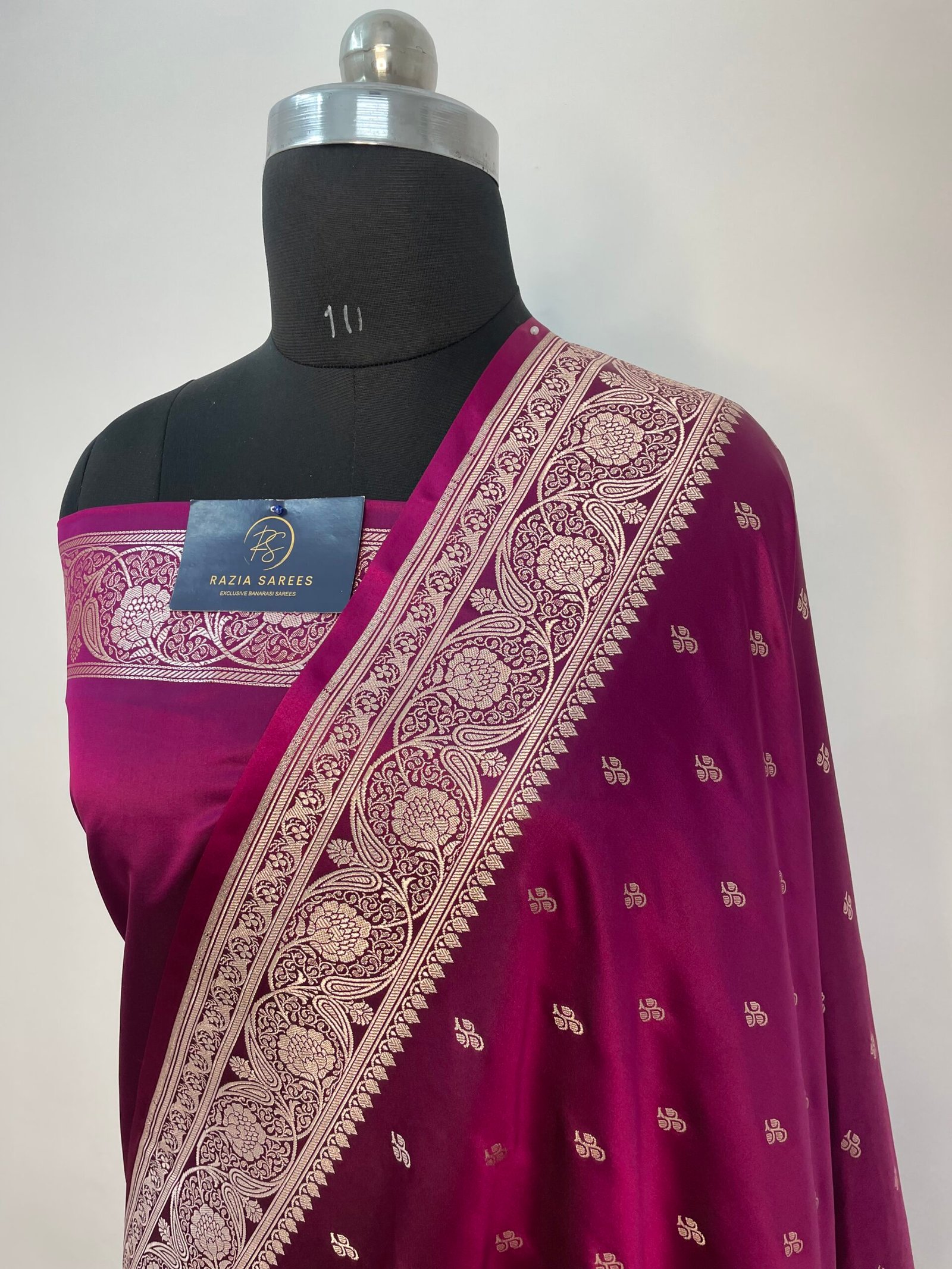 Purple Booti Mashru Katan Silk Saree