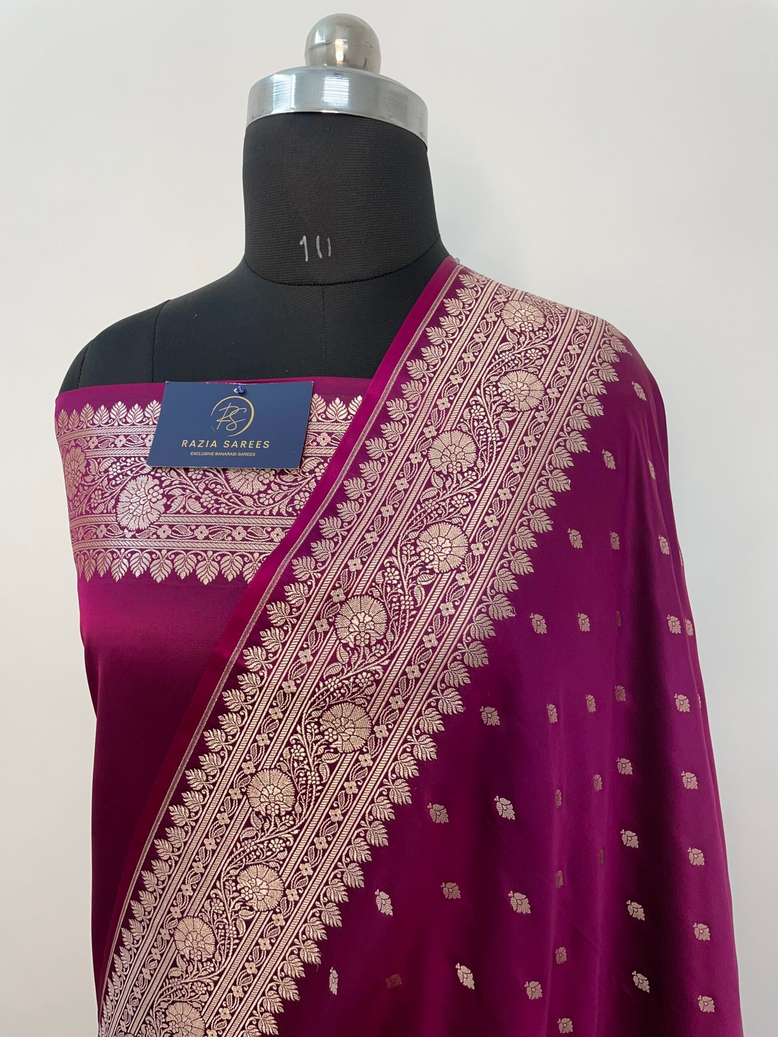 Purple Booti Mashru Katan Silk Saree