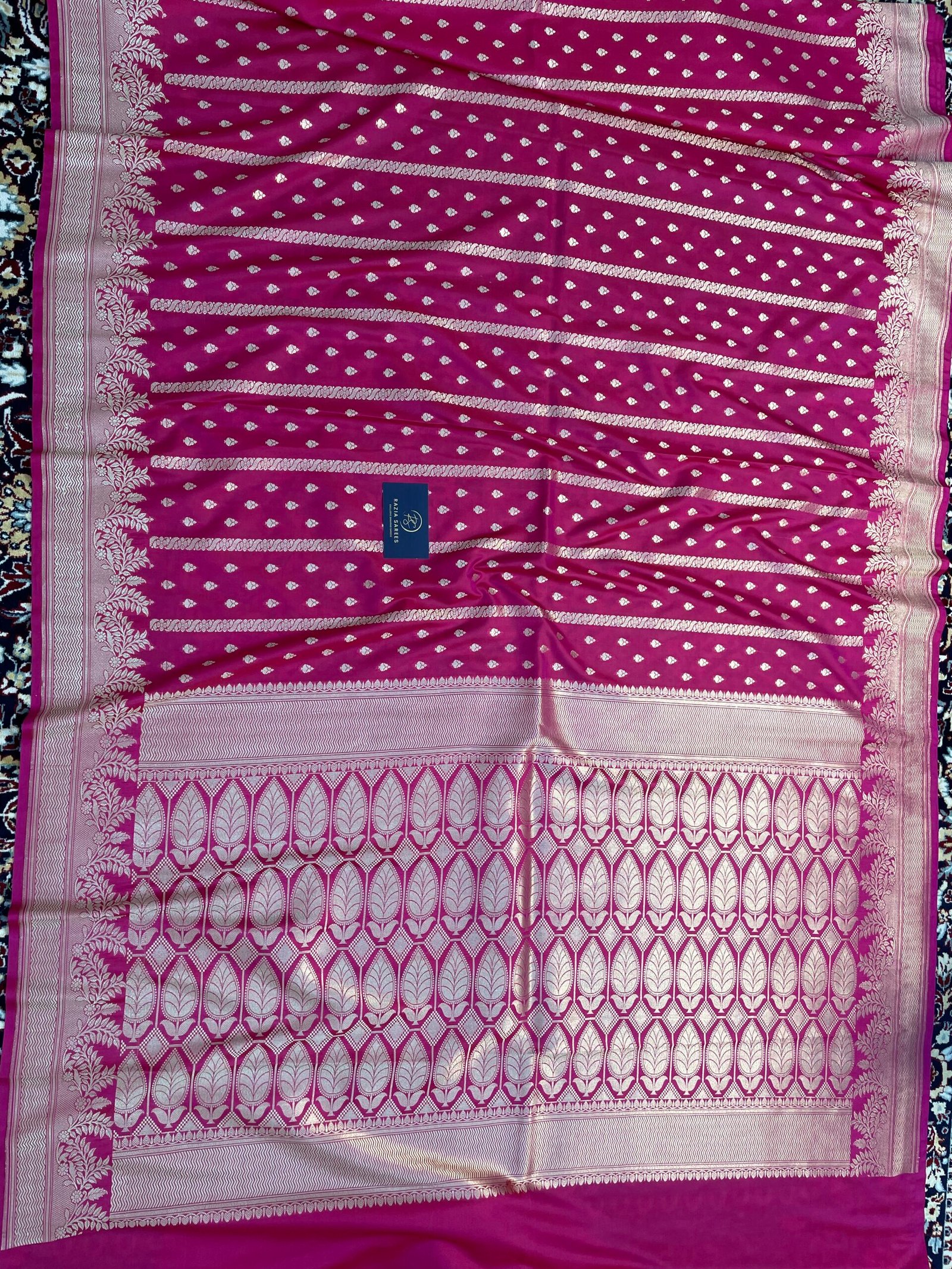Rani Booti Premium Mashru Katan Silk Saree - Image 4