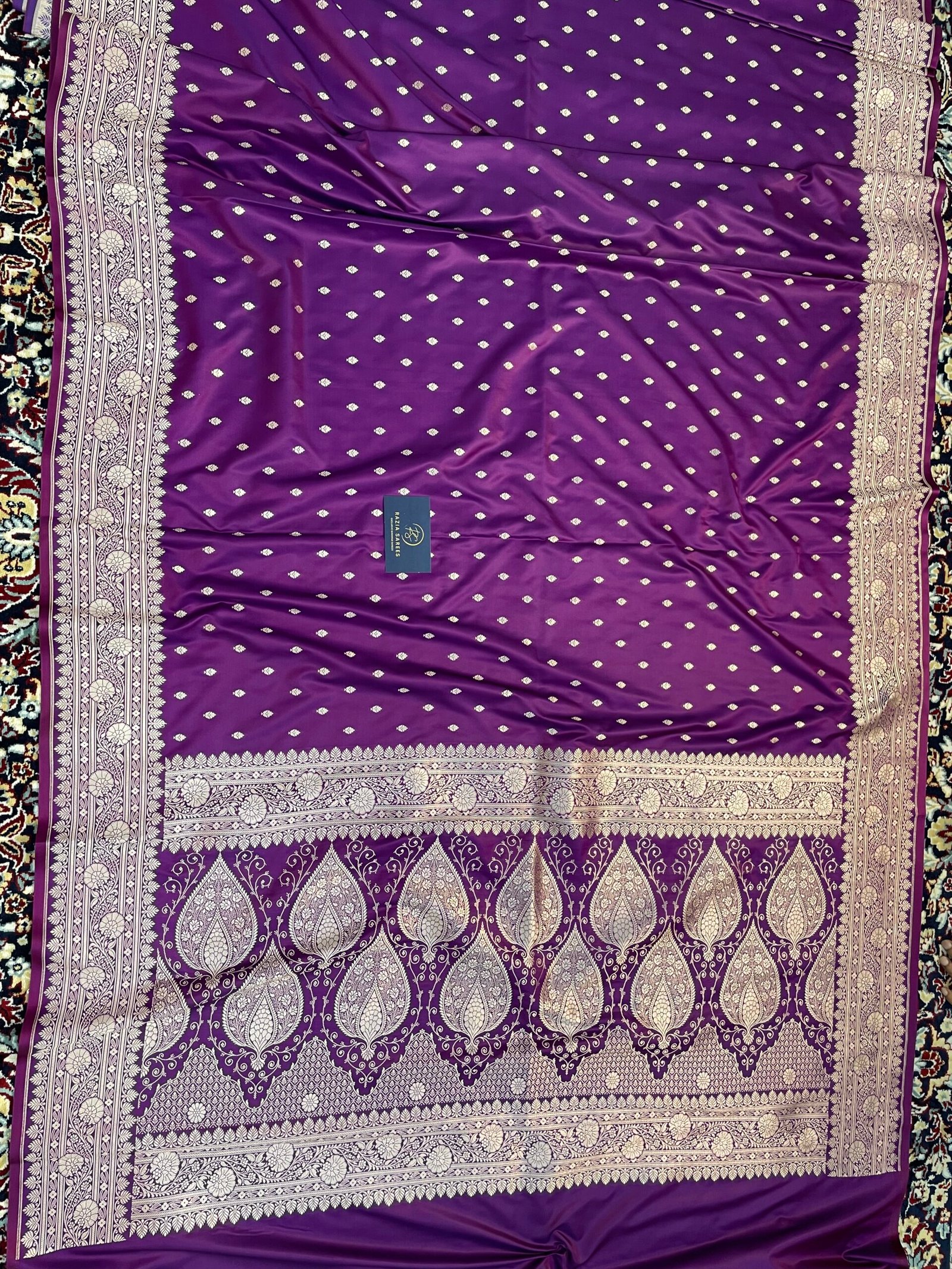 B. Begani Booti Mashru Katan Silk Saree - Image 4