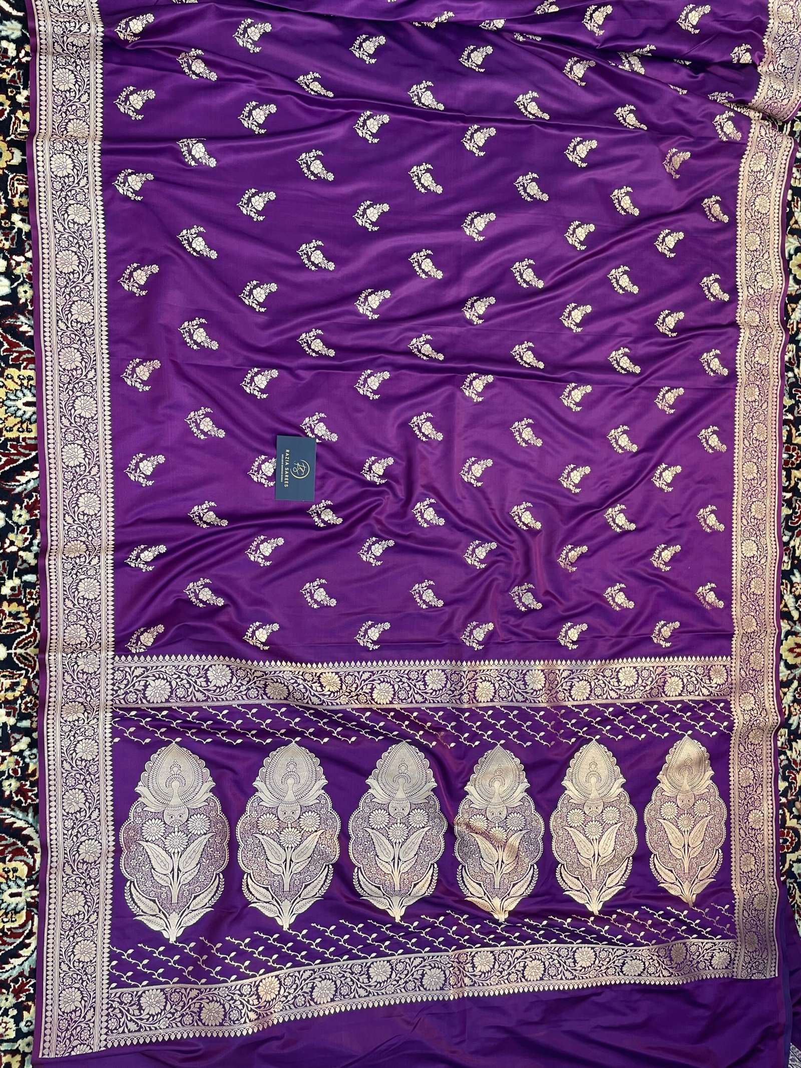 Begani Boota Mashru Katan Silk Saree - Image 4