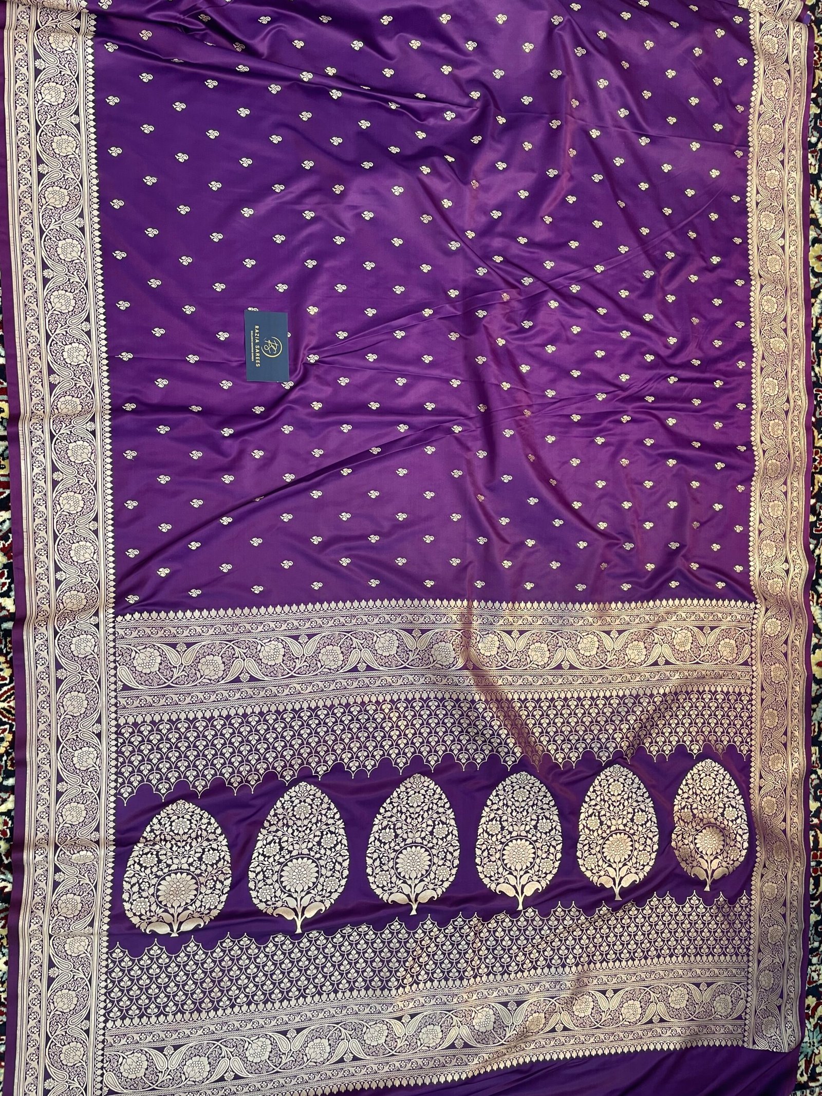 Begani Booti Mashru Katan Silk Saree - Image 4