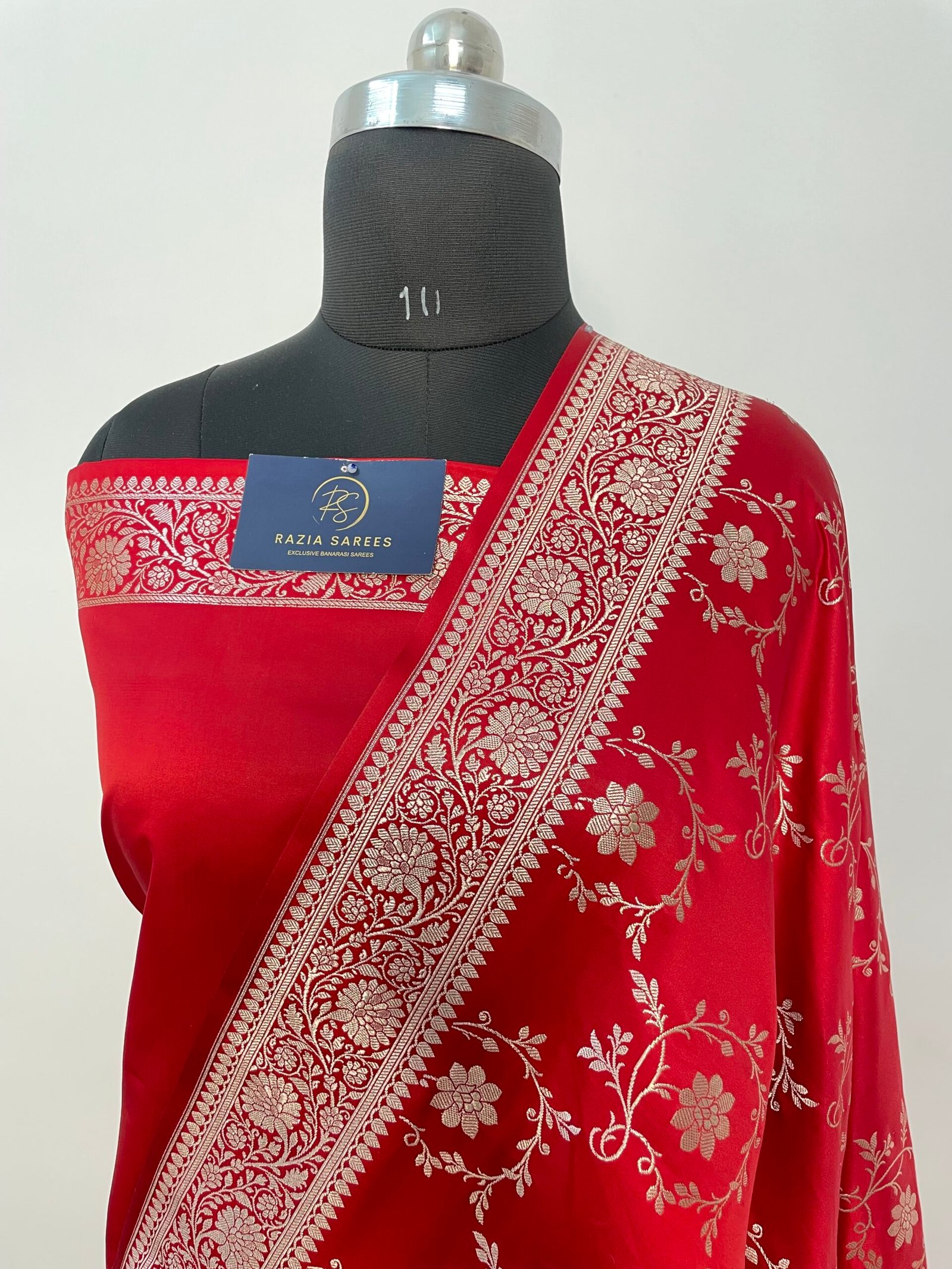 Red Jaal Mashru Katan Silk Saree