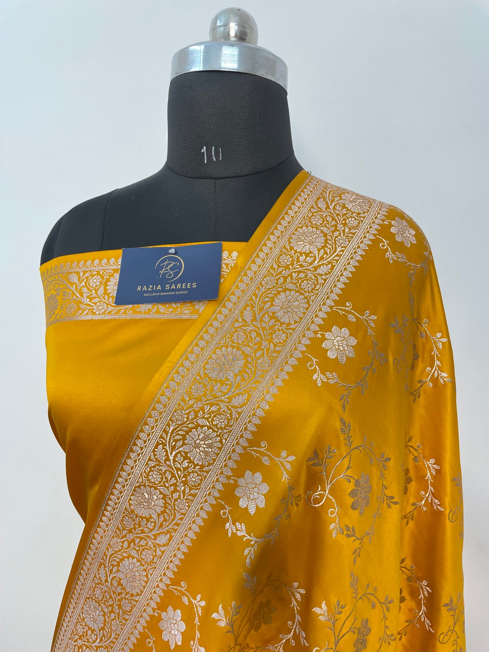 Yellow Jaal Mashru Katan Silk Saree