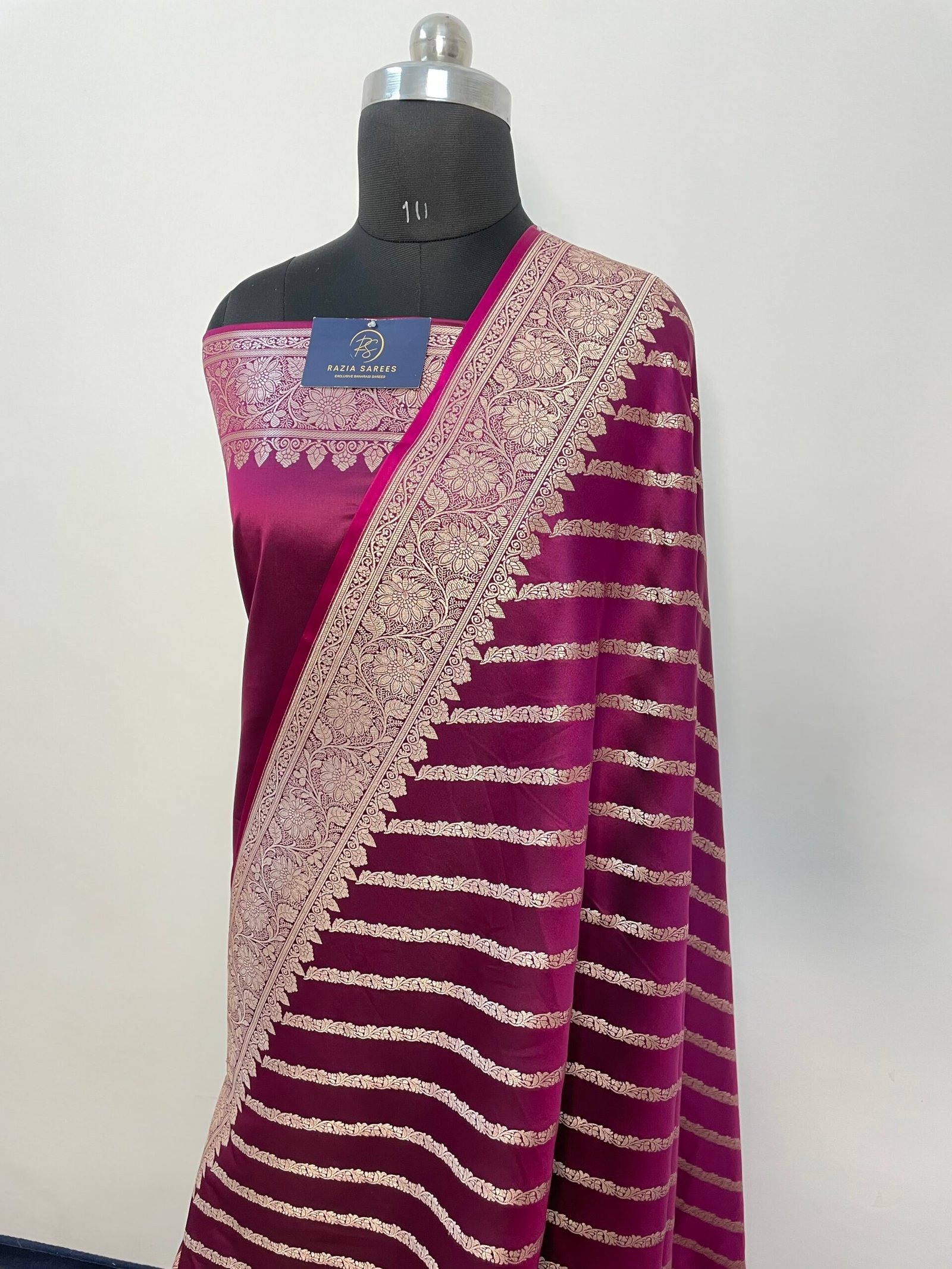 Purple Aada Mashru Katan Silk Saree - Image 2