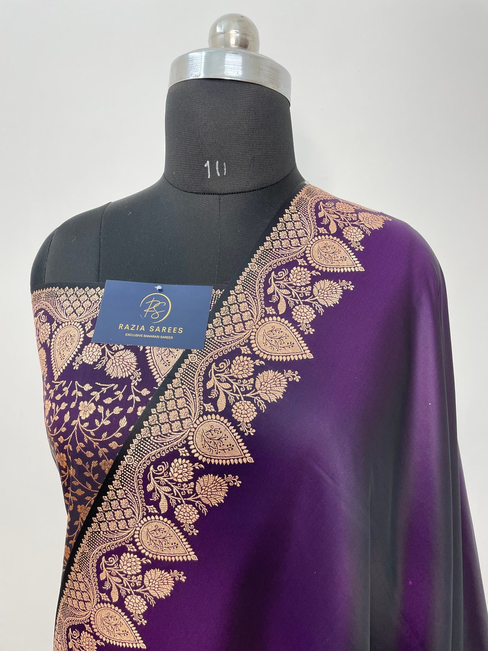 Begani Designer Plain Satin Katan Silk Saree
