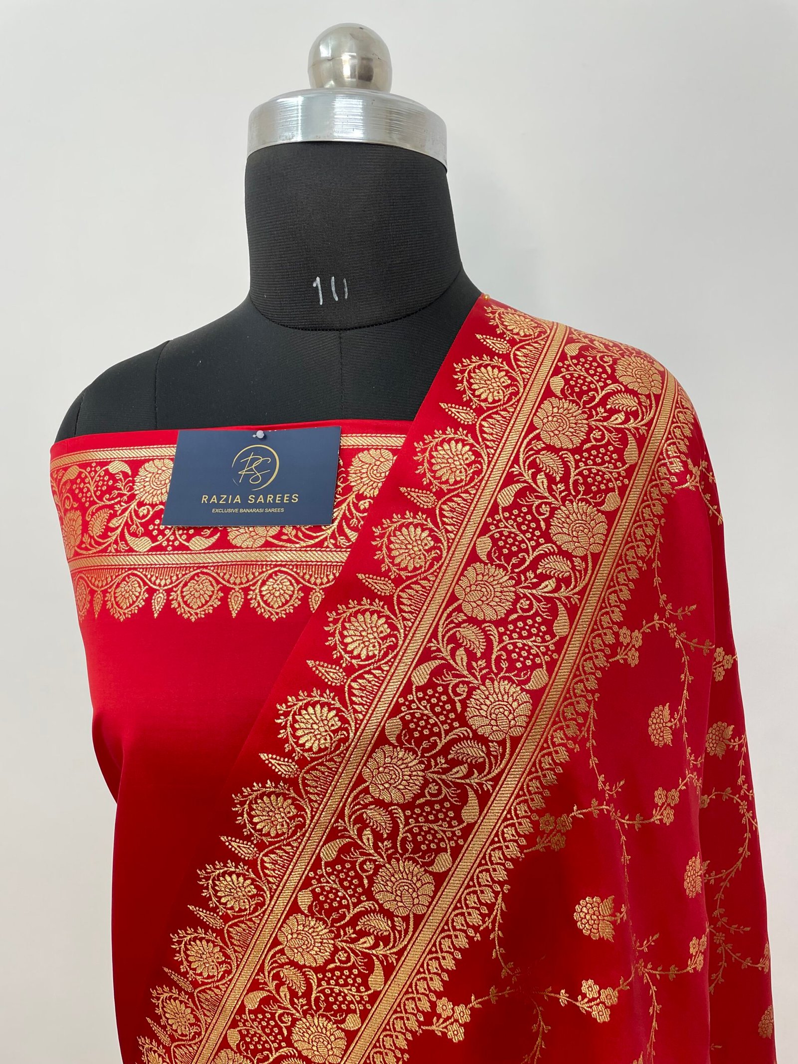 Red designer Jaal Satin Katan Silk Saree