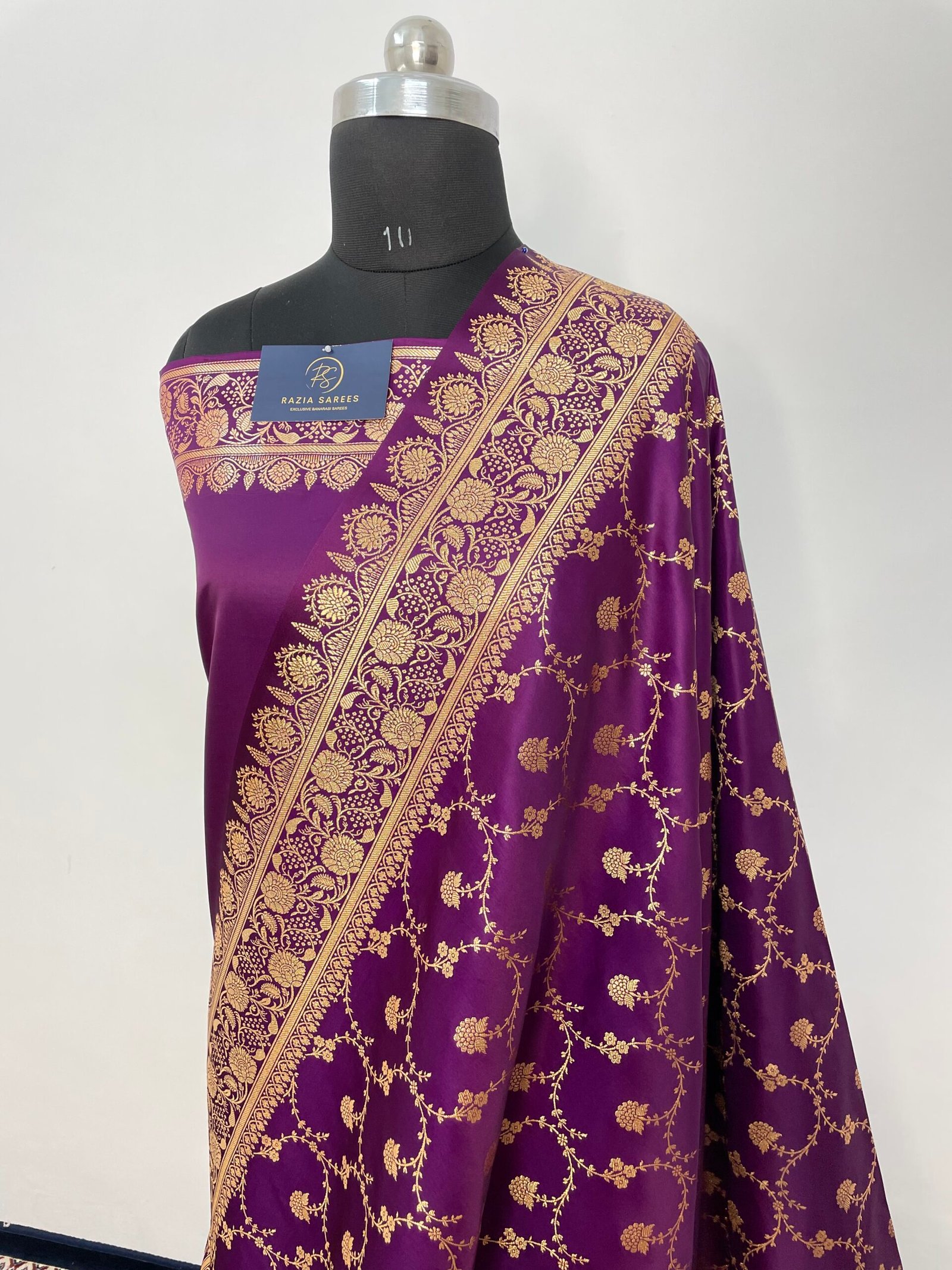 Purple Designer Jaal Satin Katan Silk - Image 2