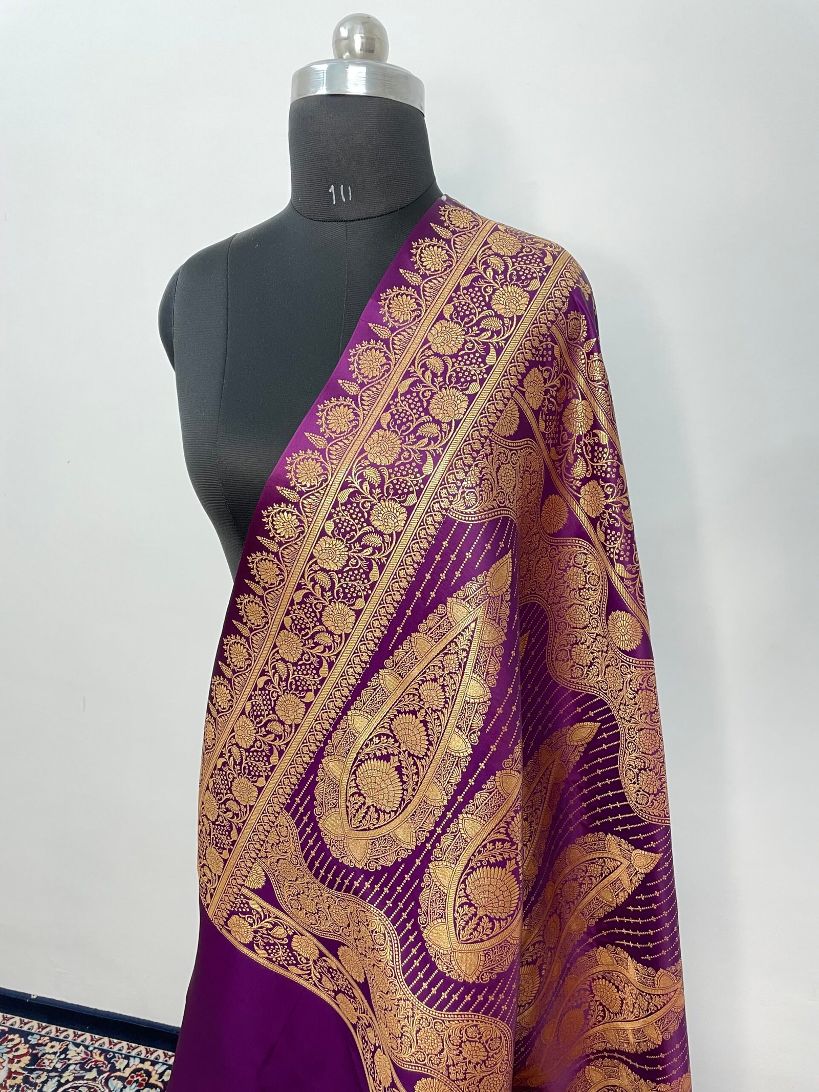 Purple Designer Jaal Satin Katan Silk - Image 3