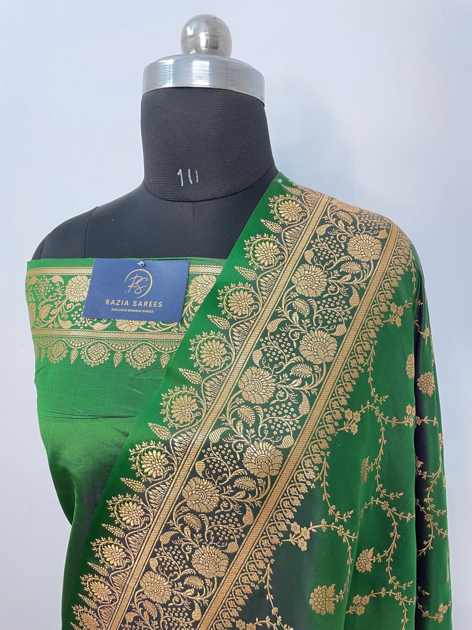 A. Mahendi Designer Jaal Satin Katan Silk Saree