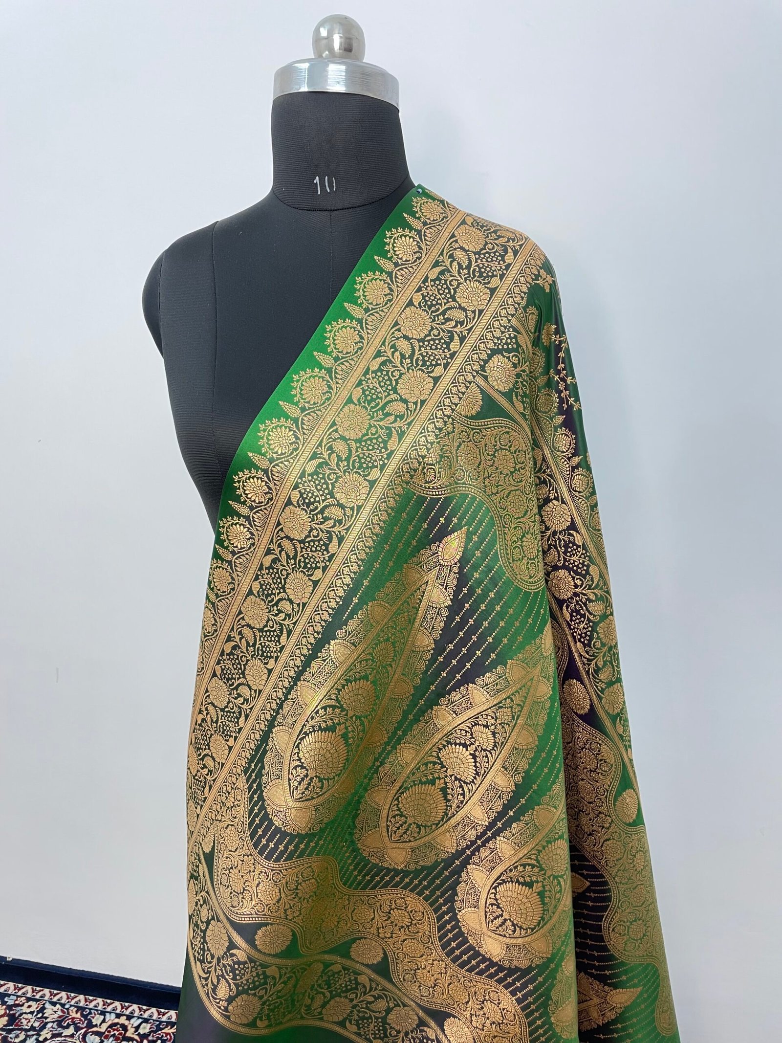 A. Mahendi Designer Jaal Satin Katan Silk Saree - Image 3