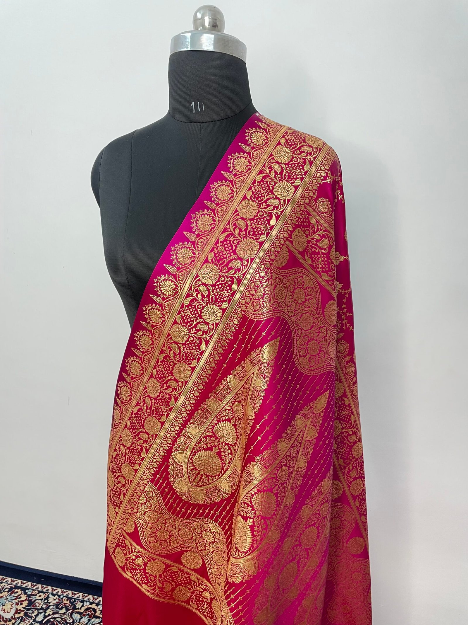 Rani Designer Jaal Satin Katan Silk Saree - Image 3