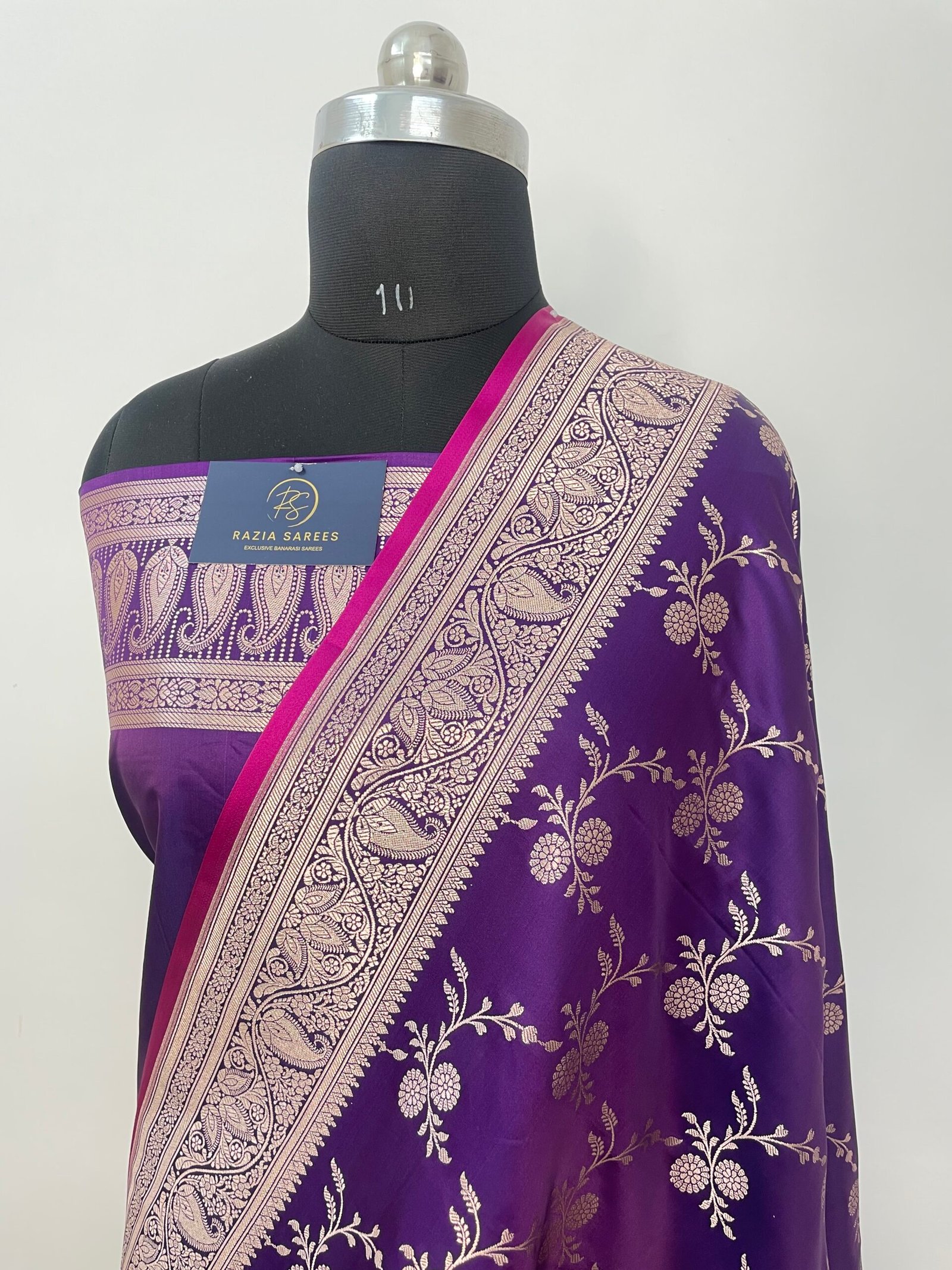 Begani Jaal Mashru Katan Silk Saree