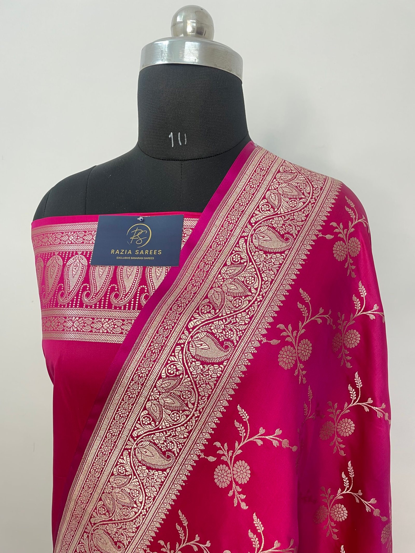 Strawberry Pink Jaal Mashru Katan Silk Saree