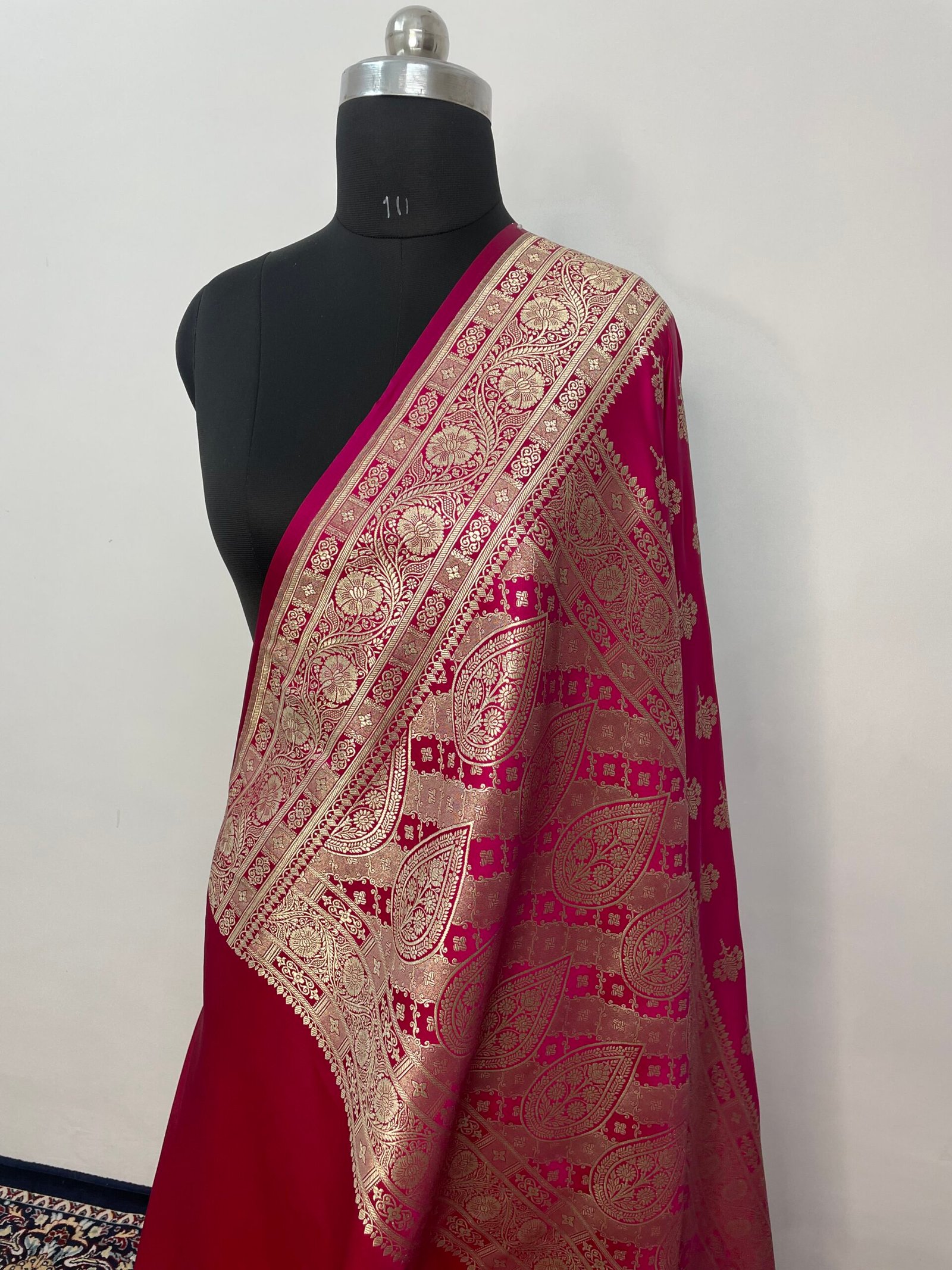 B. Rani Pink Boota Mashru Katan Silk Saree - Image 3