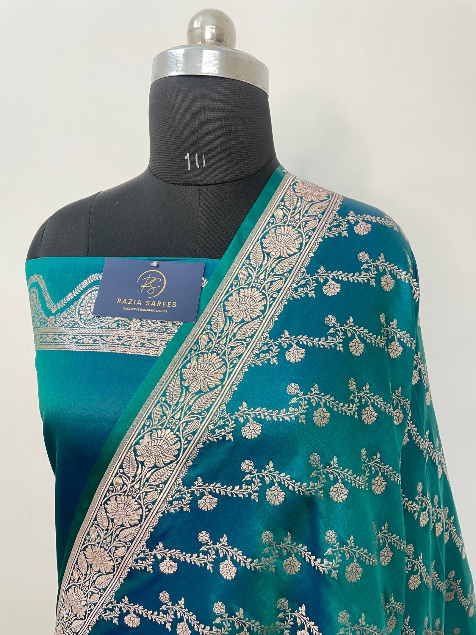 B. Rama Green Aada Mashru Katan Silk Saree