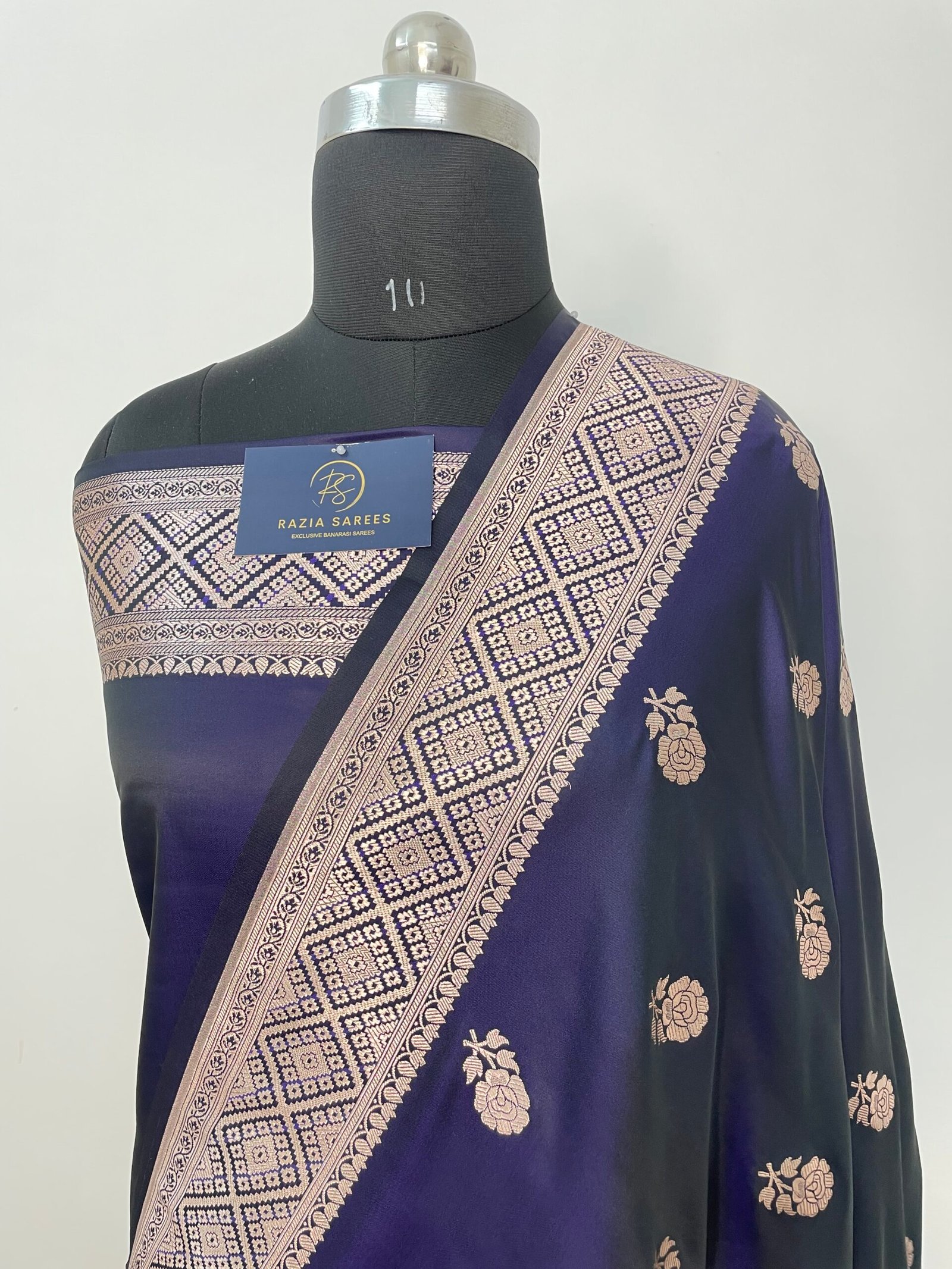 Navy Boota Mashru Katan Silk Saree