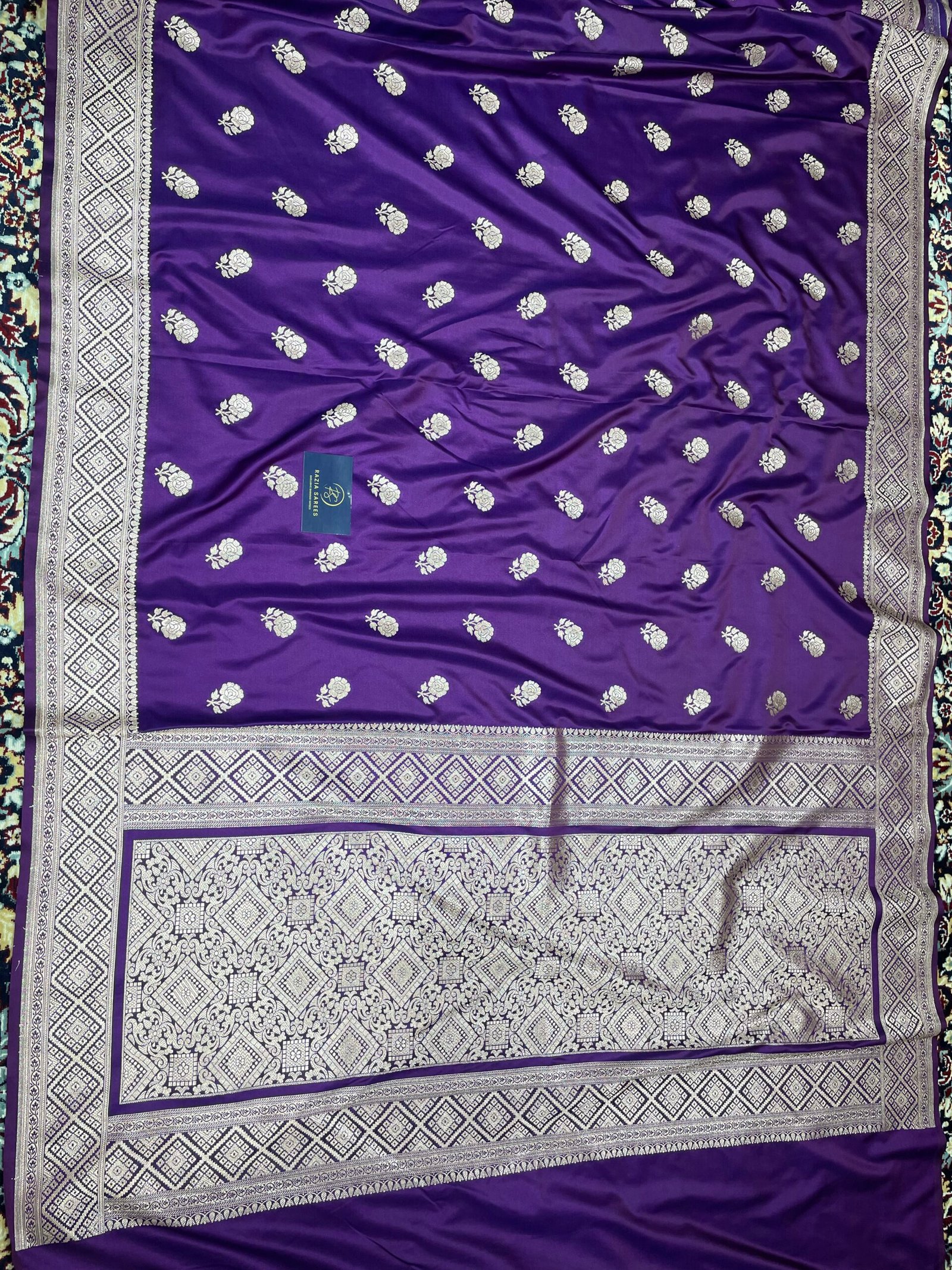 Begani Boota Mashru Katan Silk Saree - Image 4