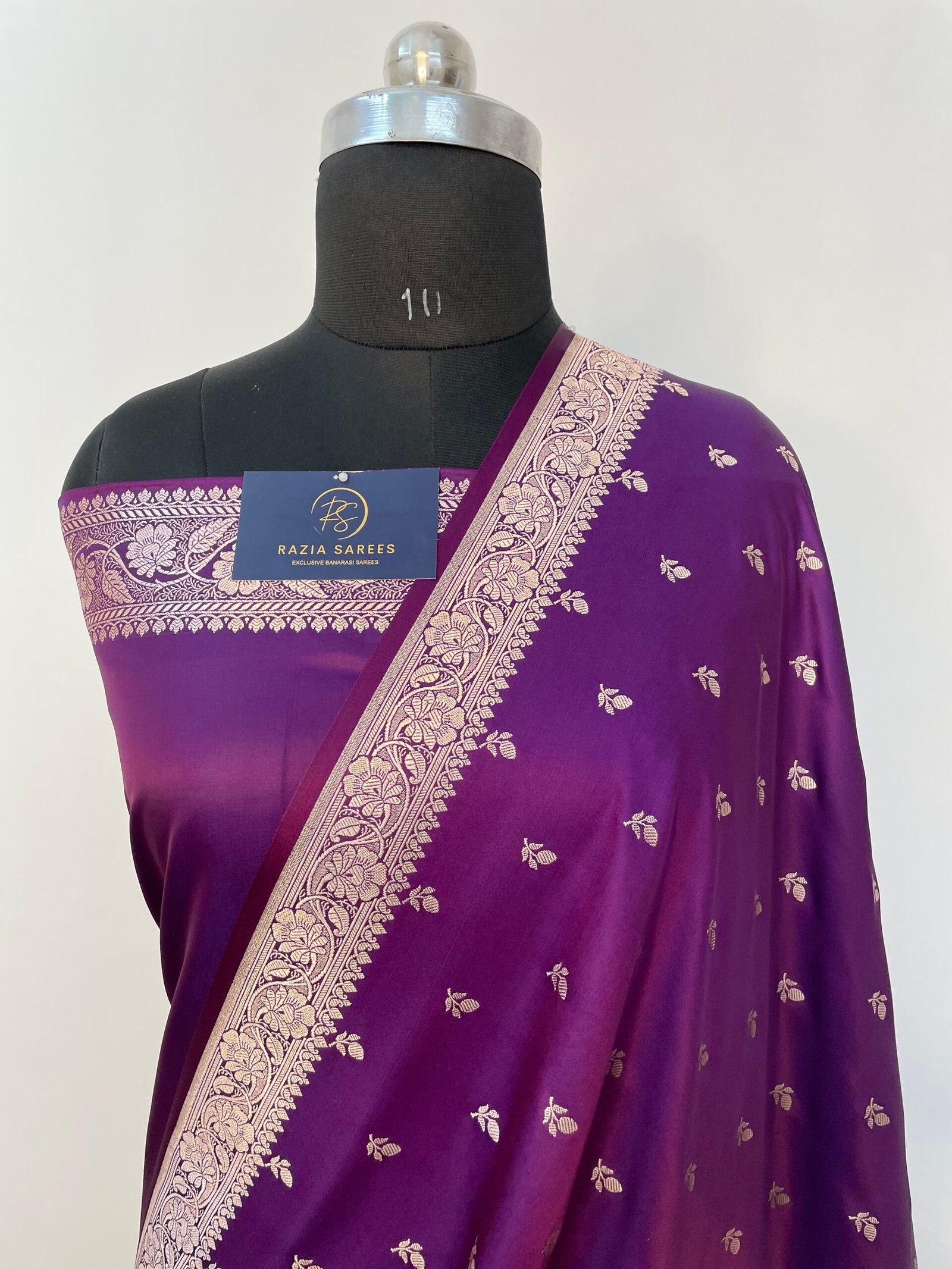 Begani Designer Booti Mashru Katan Silk Saree