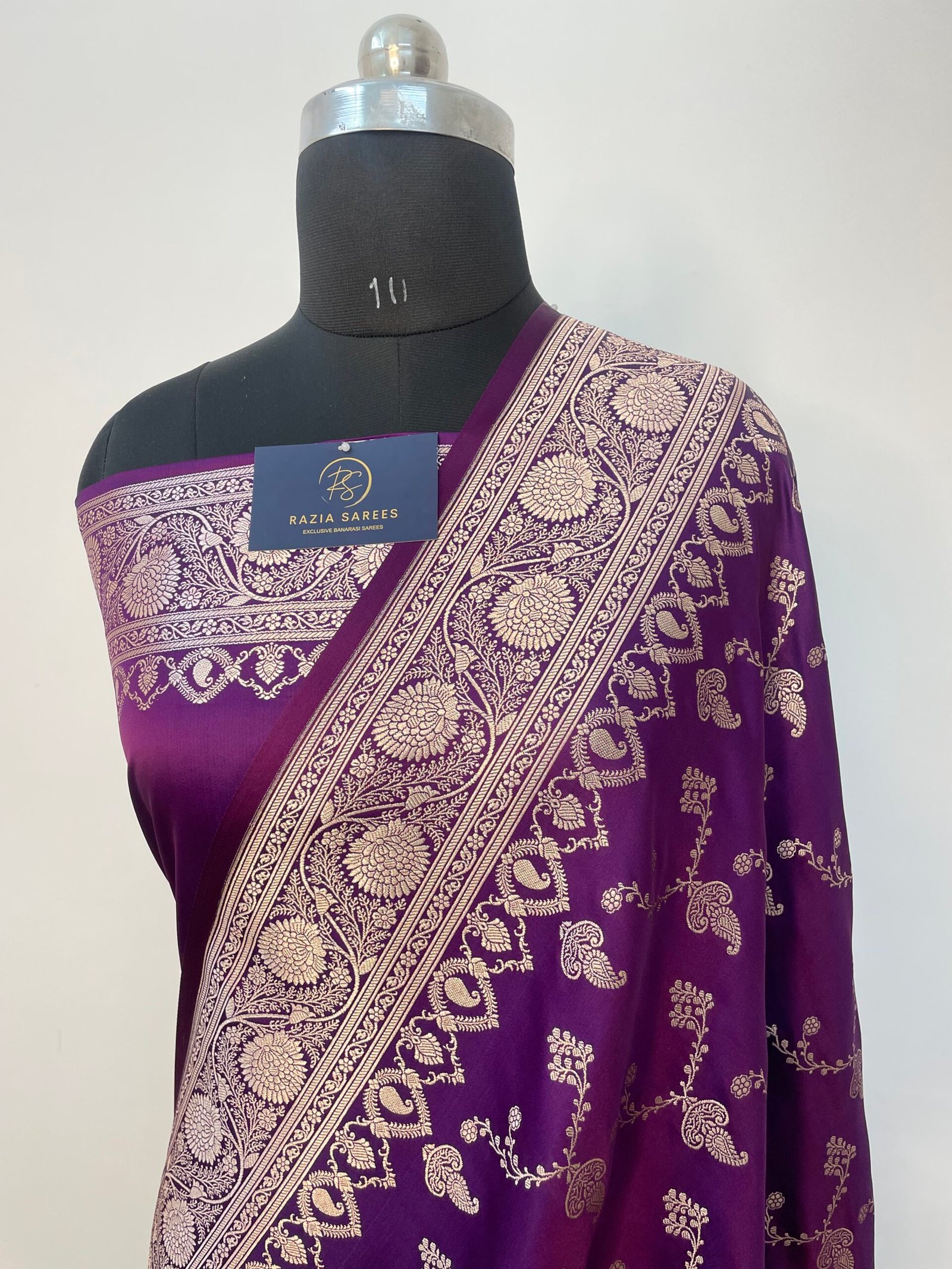 Begani Designer Jaal Mashru Katan Silk Saree